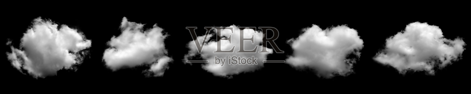 雾霾云彩剪影套件。夏季天空上的雾气覆盖。照片摄影图片