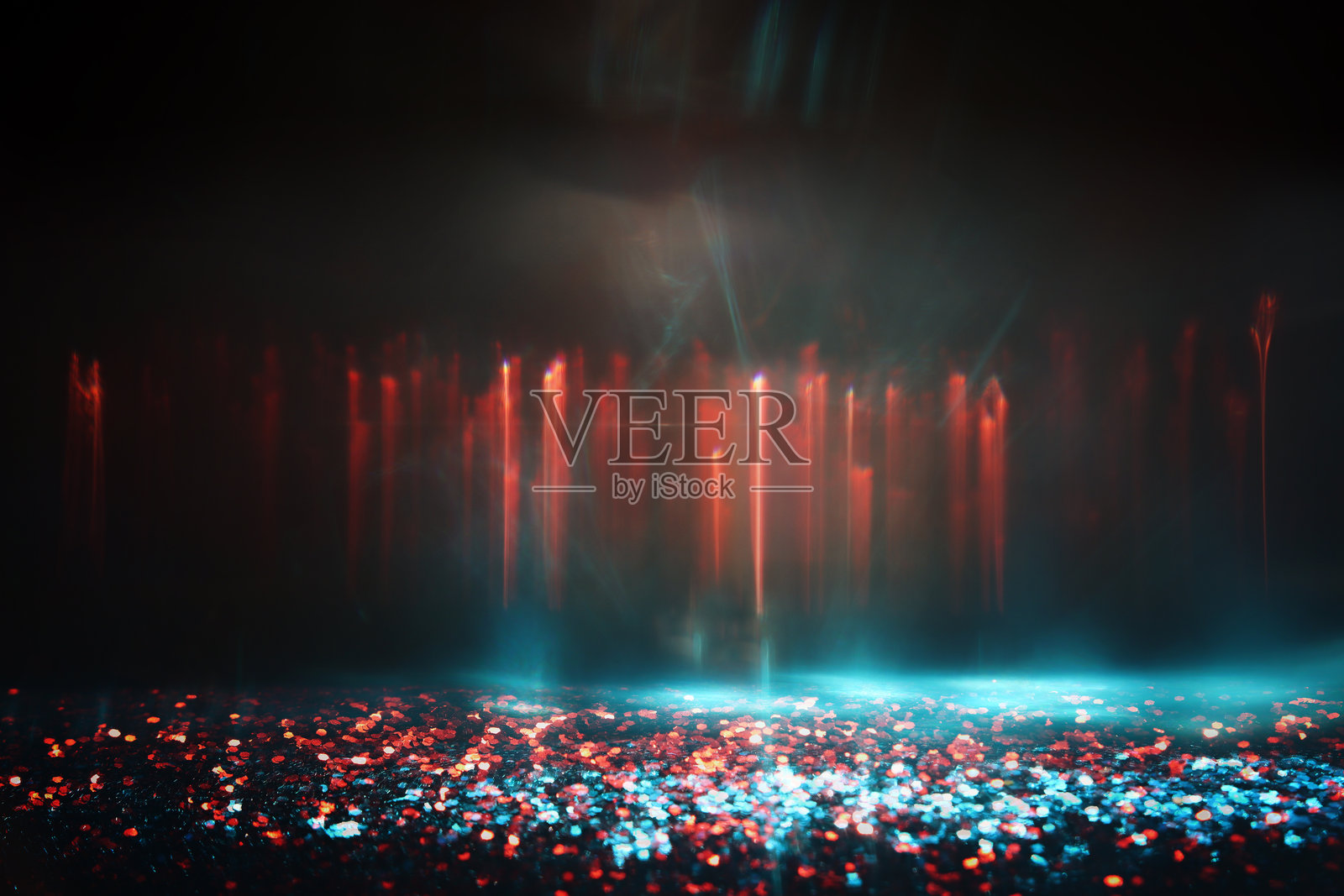 红色和蓝色镜头光晕灯光的背景。抽象图像照片摄影图片