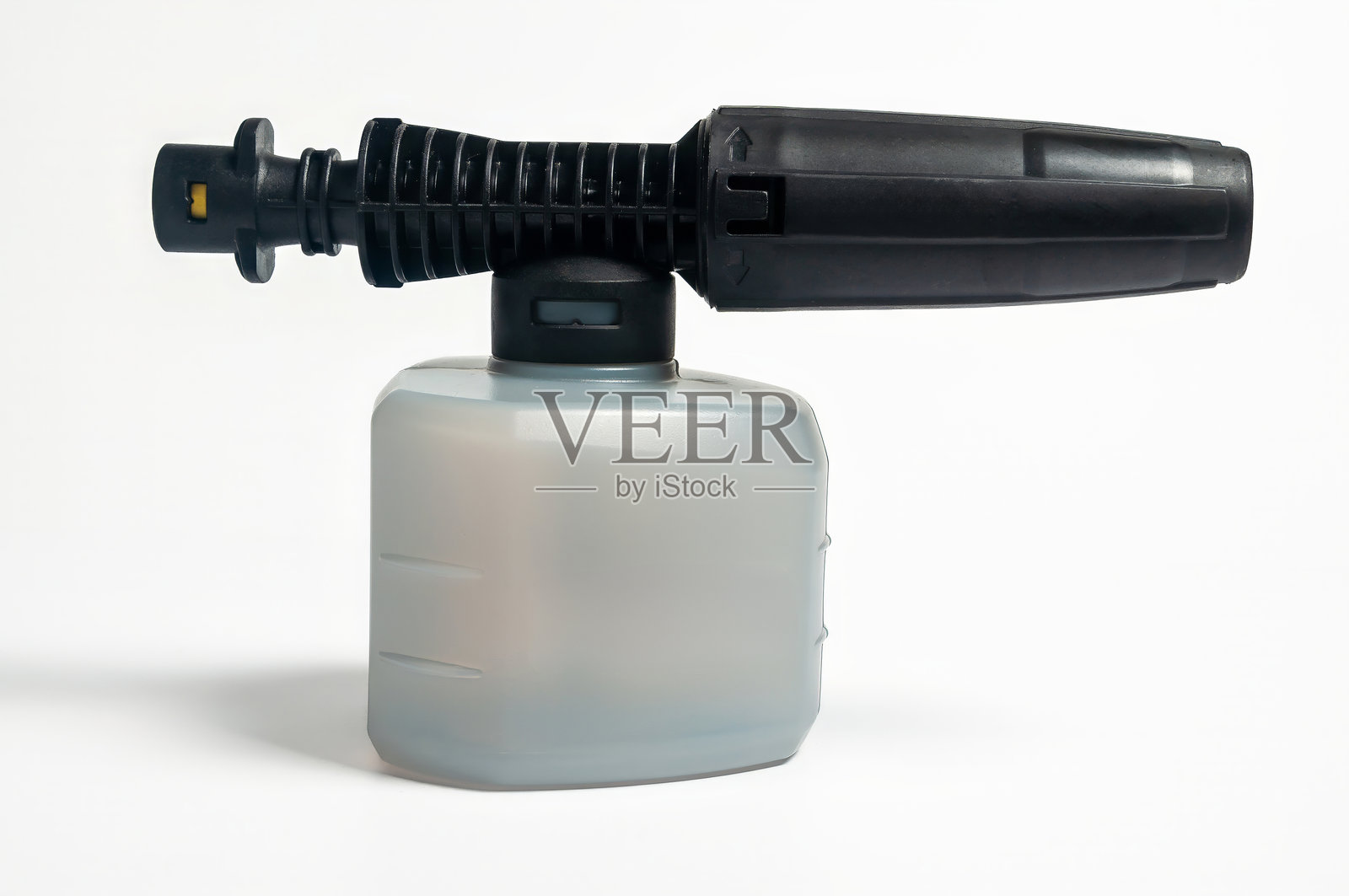 压力清洗机泡沫喷枪，适合洗车和细节处理，背景为白色。照片摄影图片