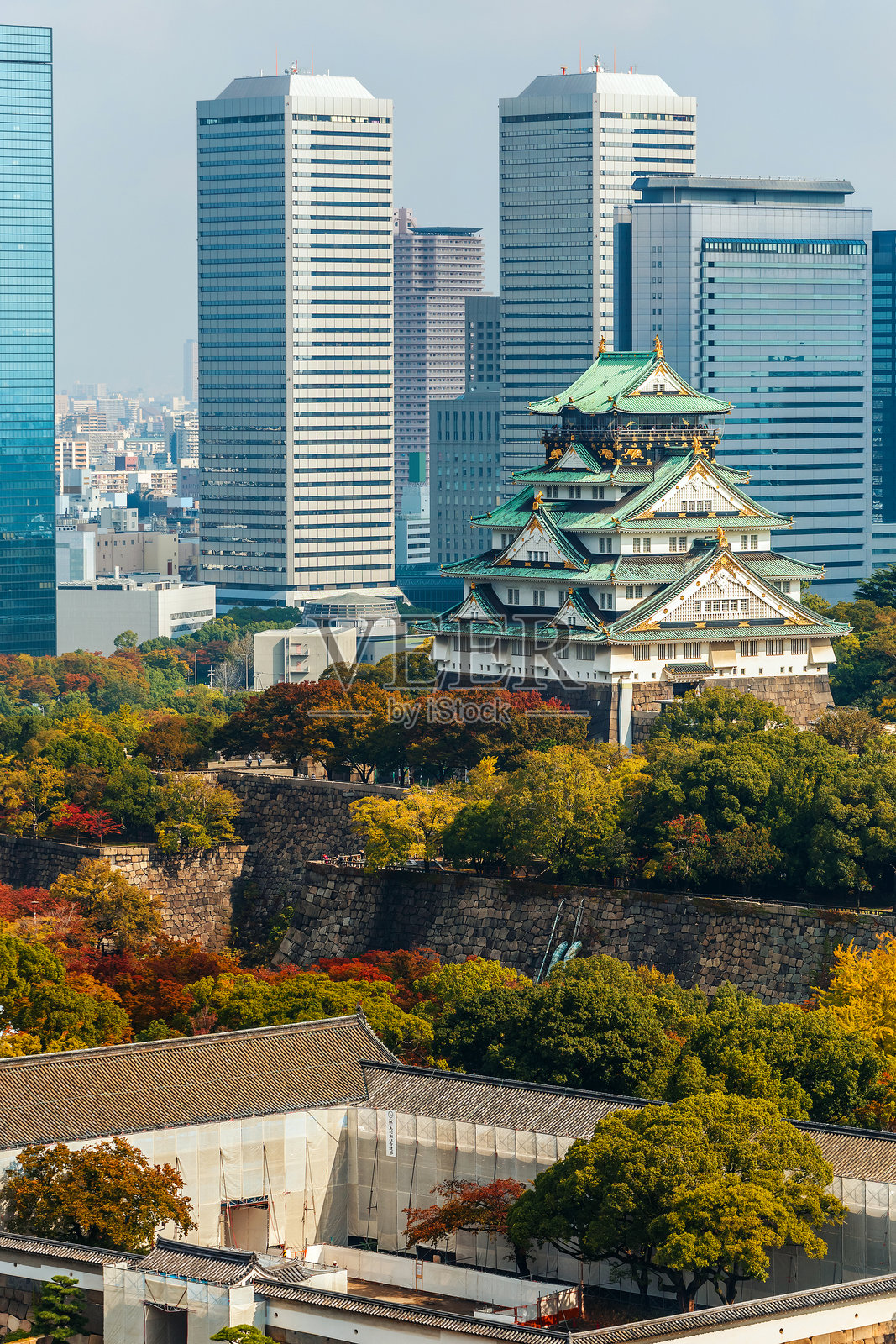 日本大阪的大阪城照片摄影图片