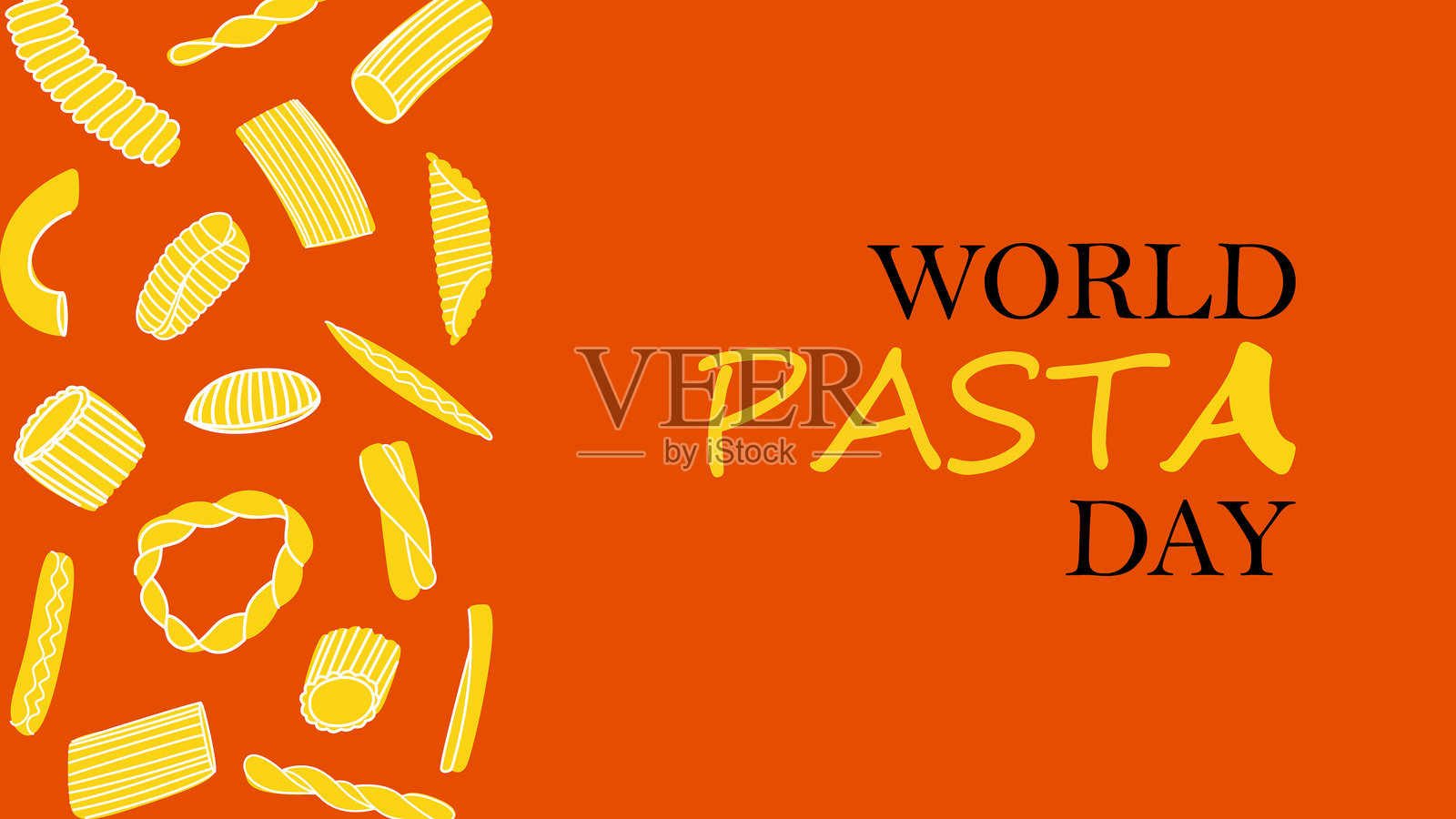 世界意大利面日横幅。插画图片素材