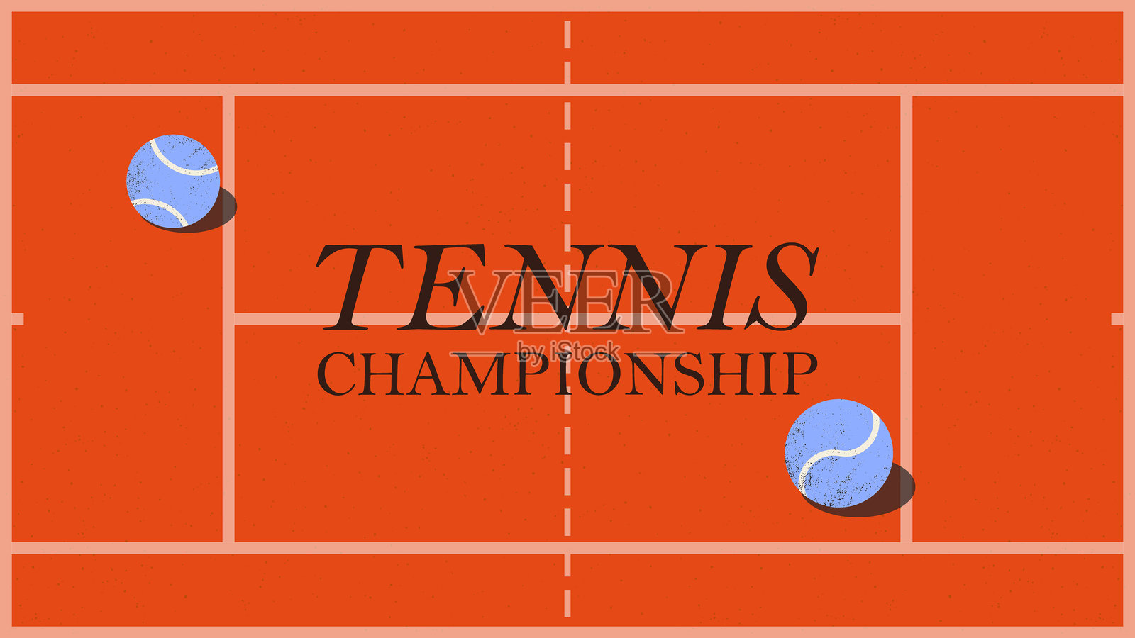 夏季网球锦标赛横幅插画图片素材