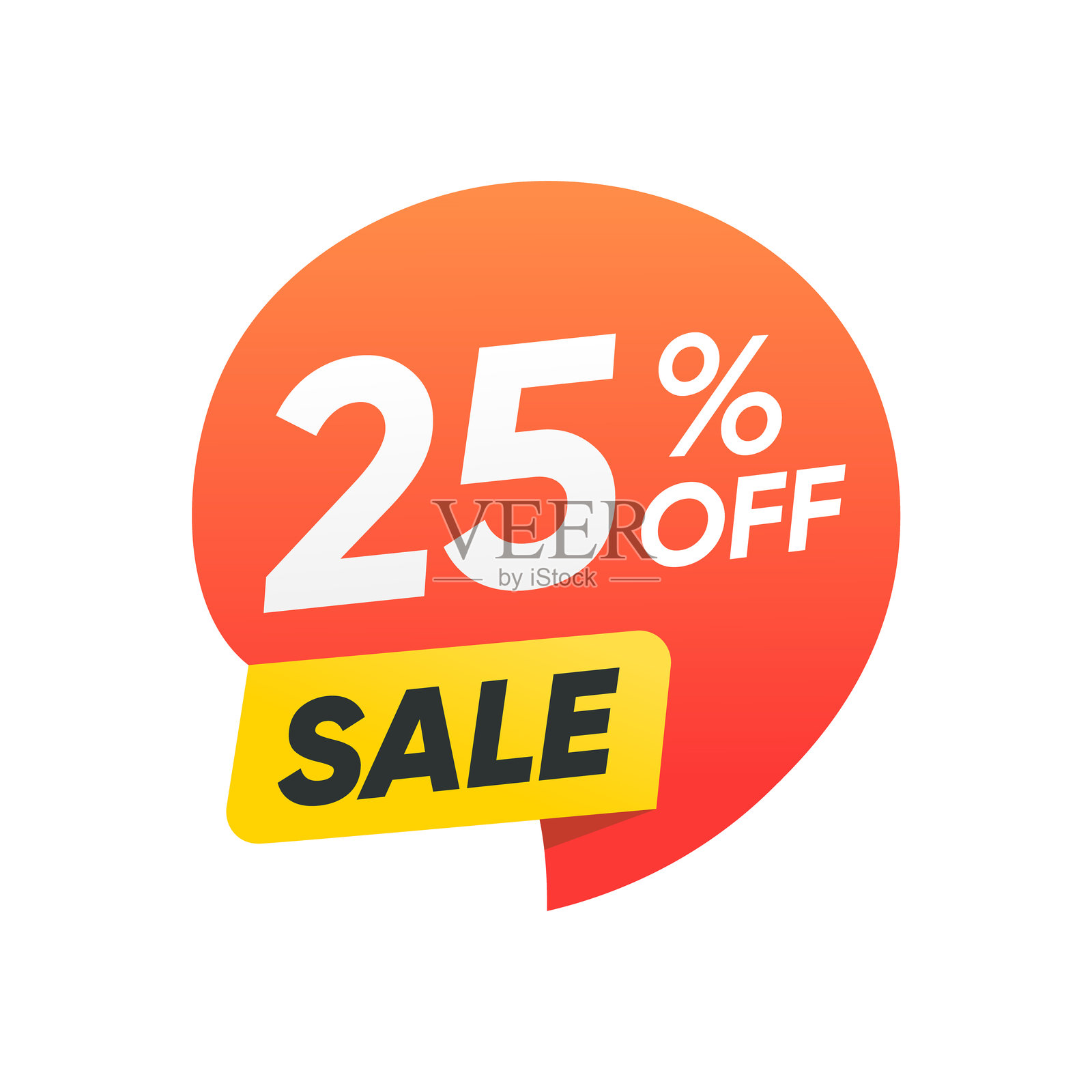 25% OFF 销售折扣标签横幅孤立矢量图形插画图片素材
