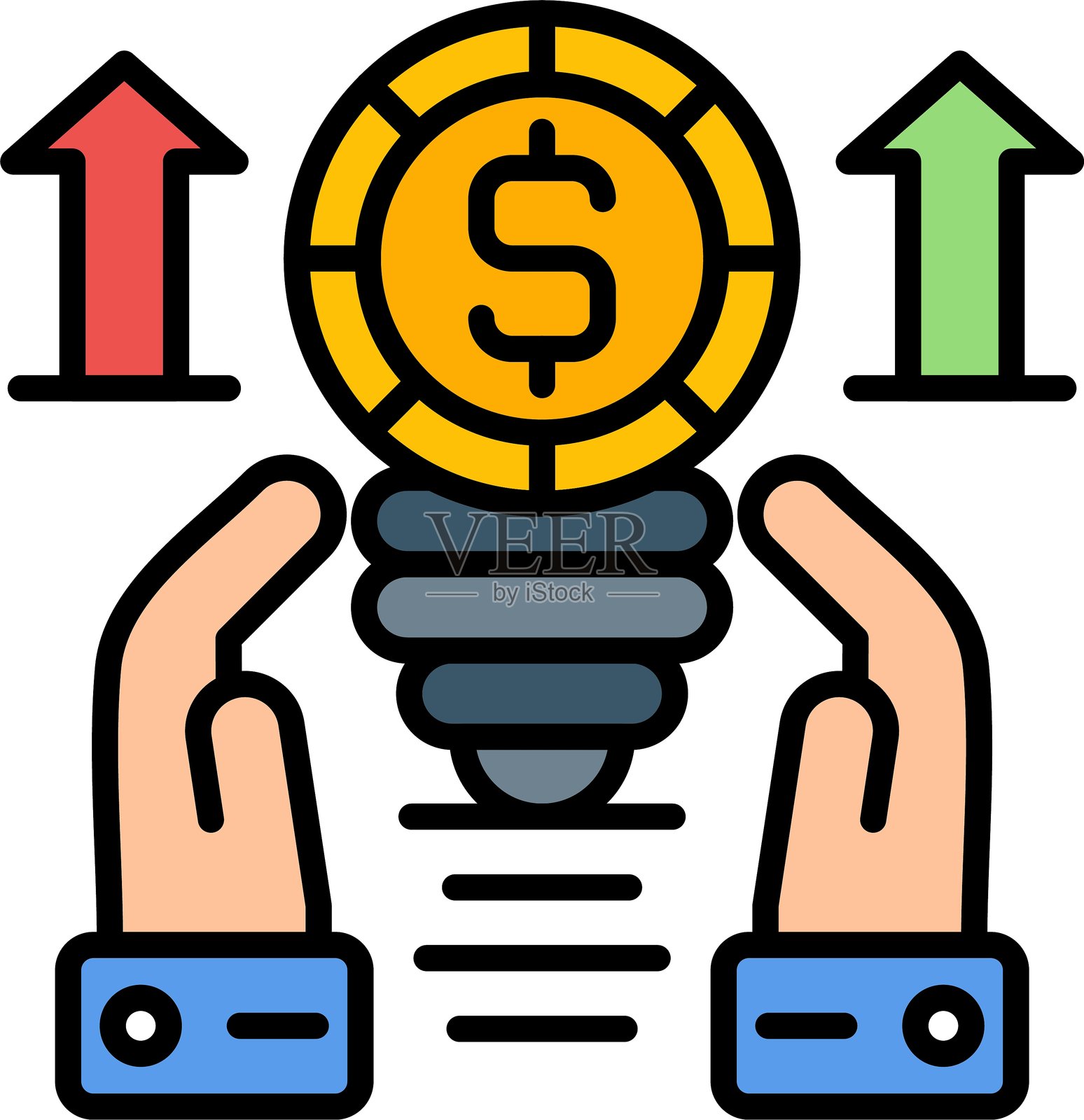 利润图标矢量元素插画图片素材