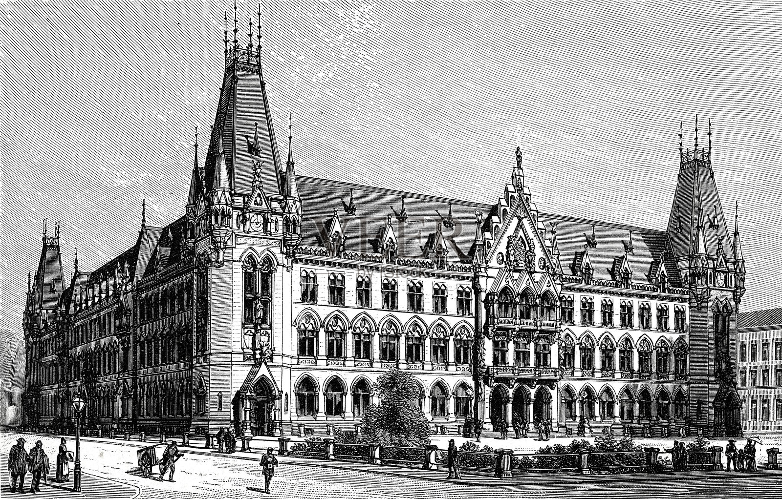 科隆的新邮局大楼插画图片素材