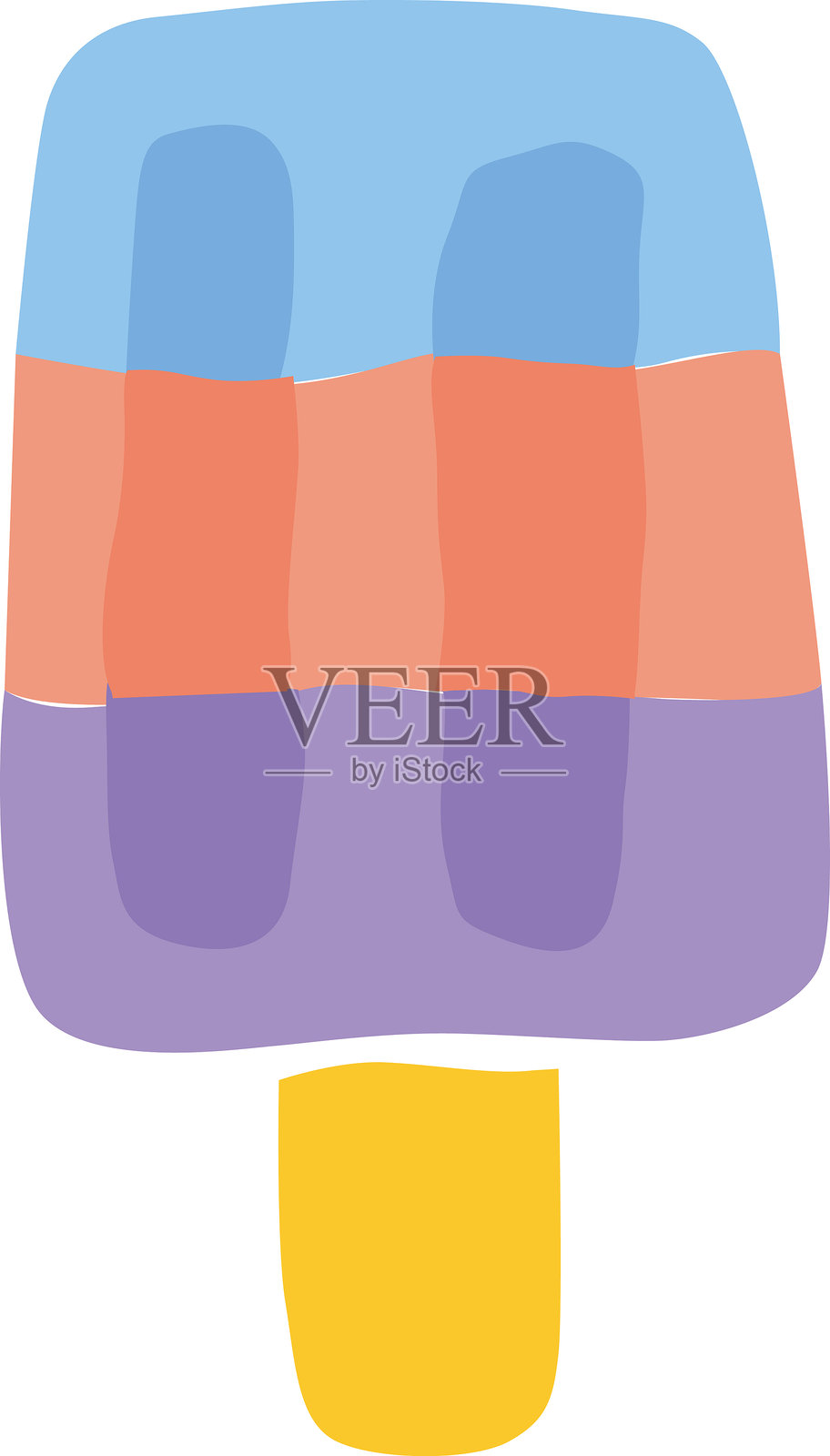 三种颜色的冰棒。矢量插图。插画图片素材