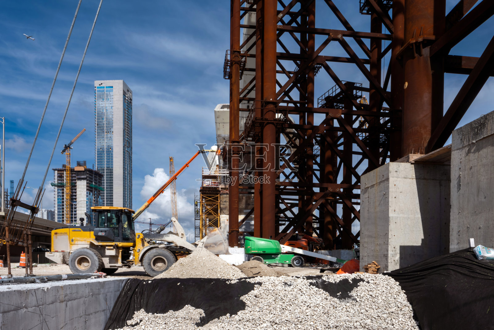 桥拱结构施工现场照片摄影图片