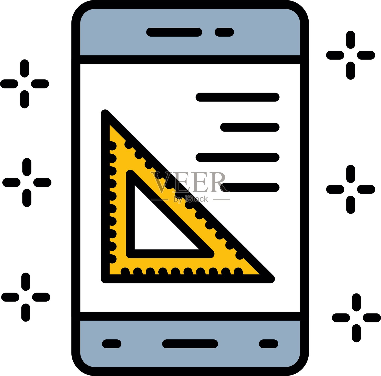 量角器图标矢量元素插画图片素材