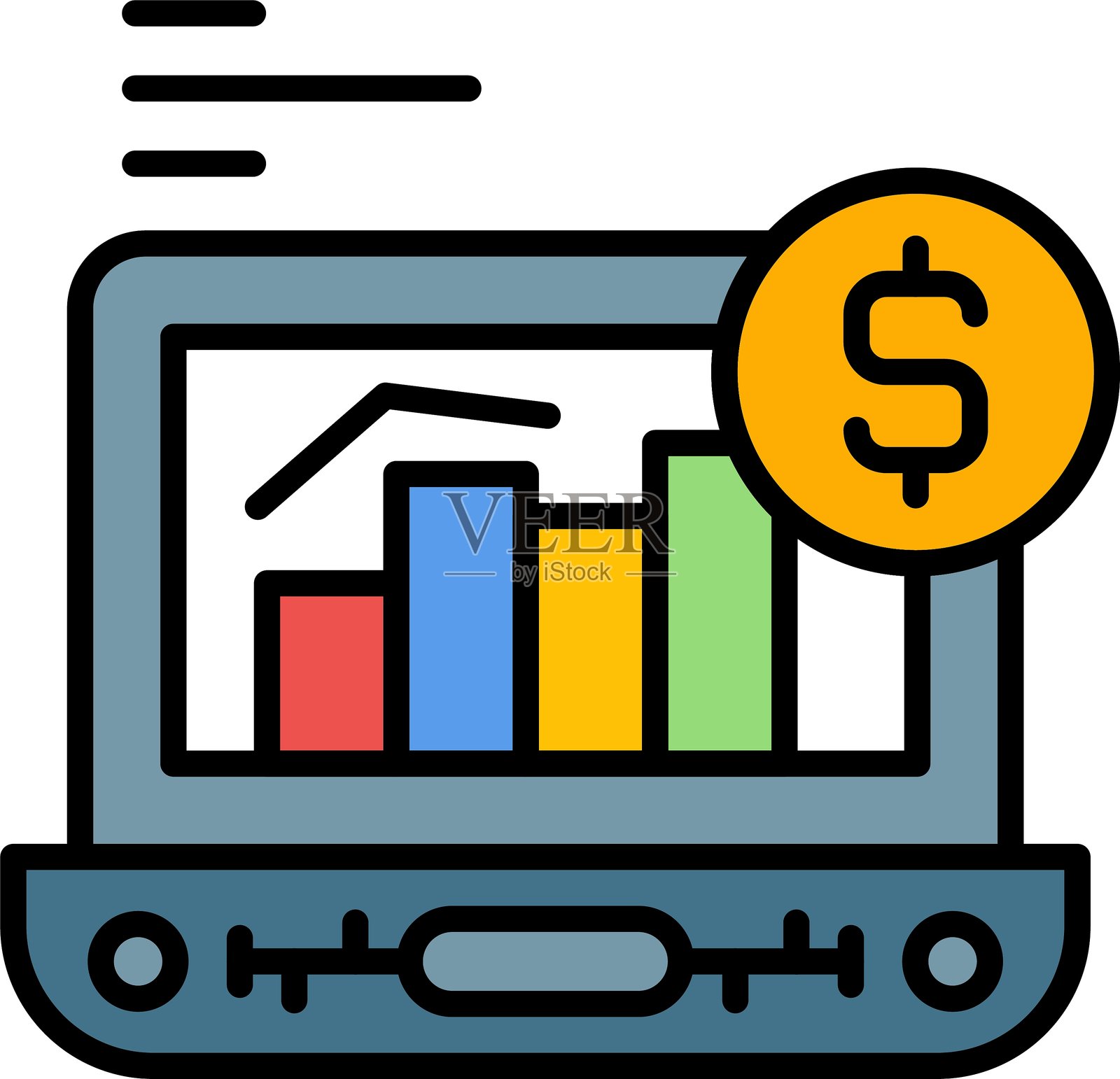 投资图标矢量元素插画图片素材