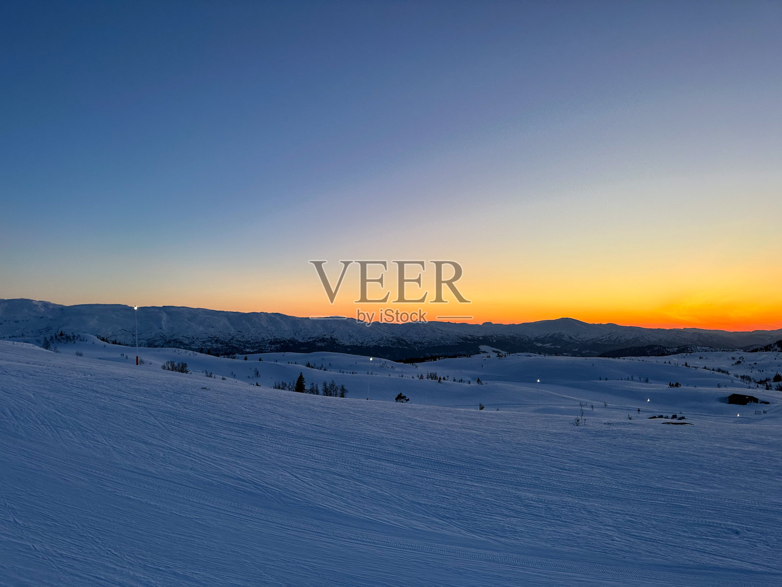 蓝色日落照片摄影图片