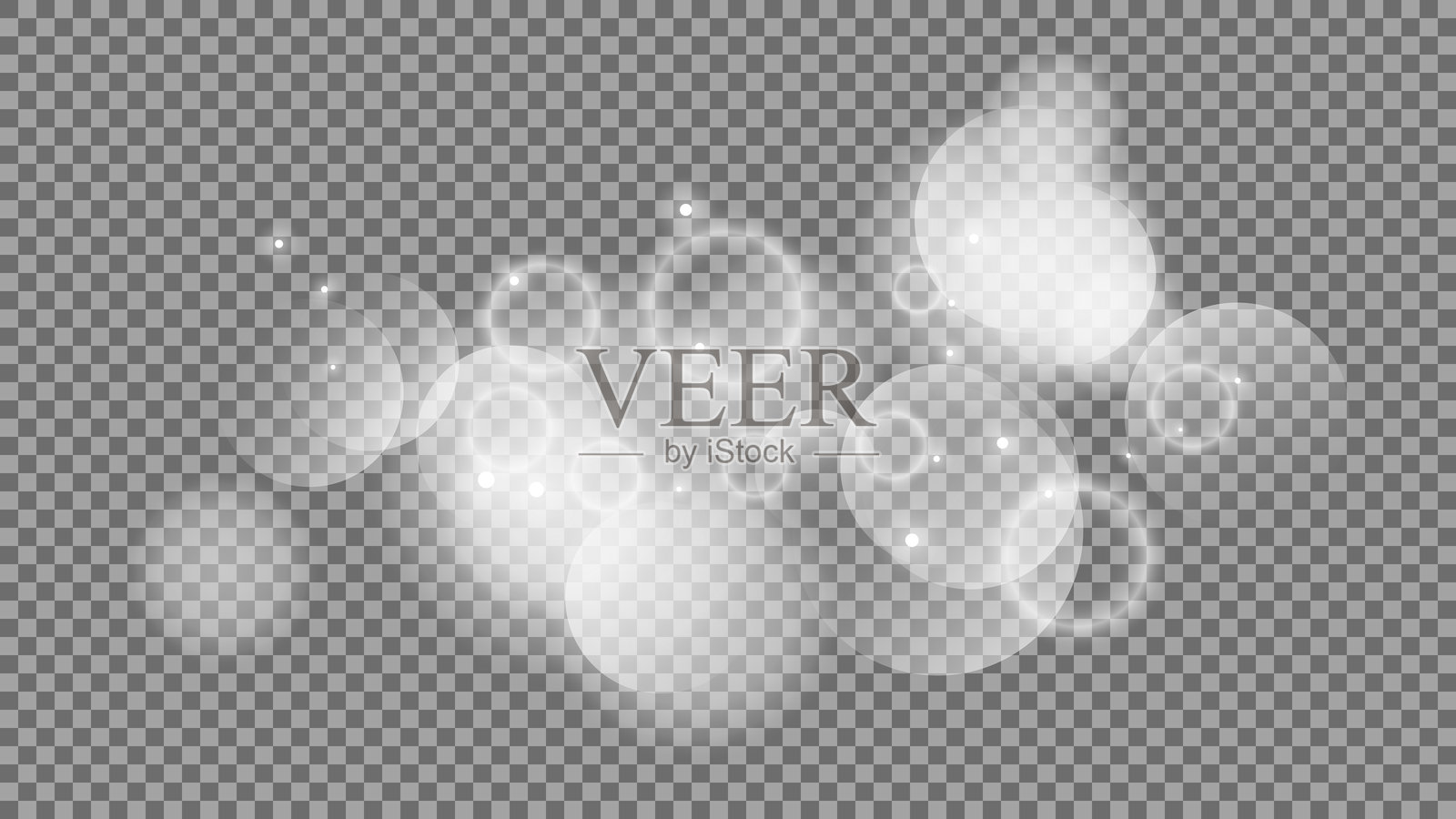 透明背景上的散景圆圈插画图片素材