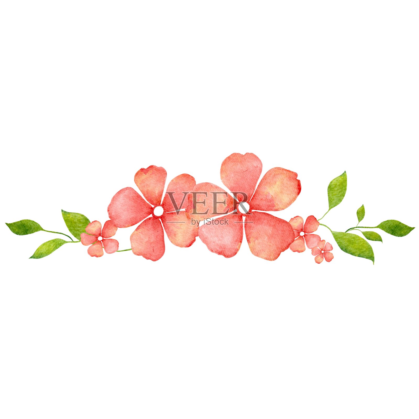 水彩粉色樱花插图框架插画图片素材