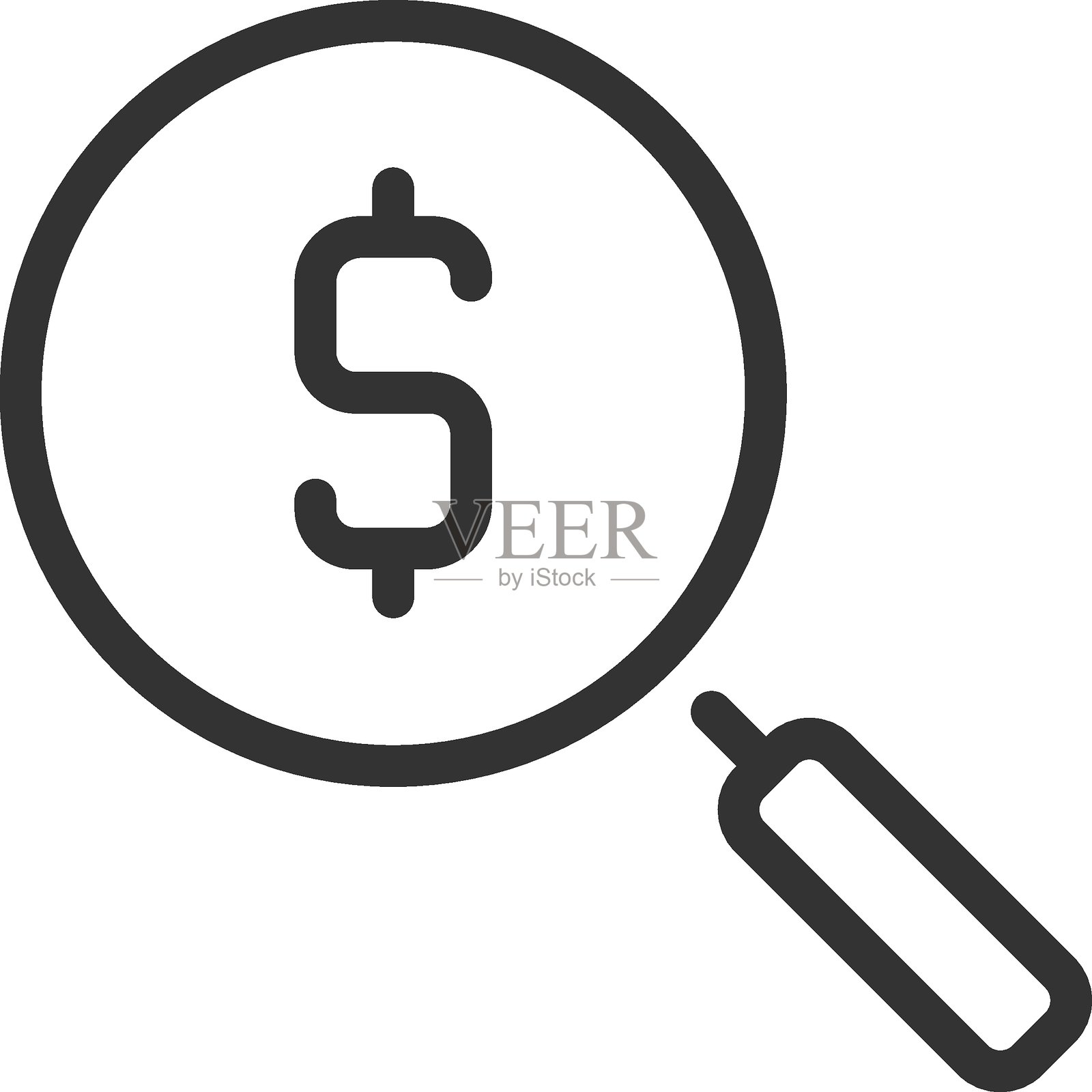 放大镜线条图标插画图片素材