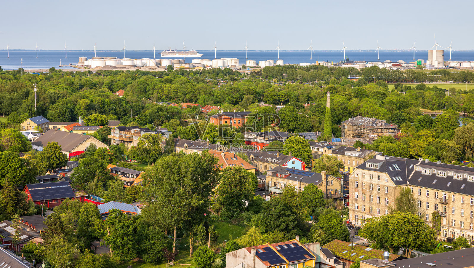哥本哈根的全景视图照片摄影图片