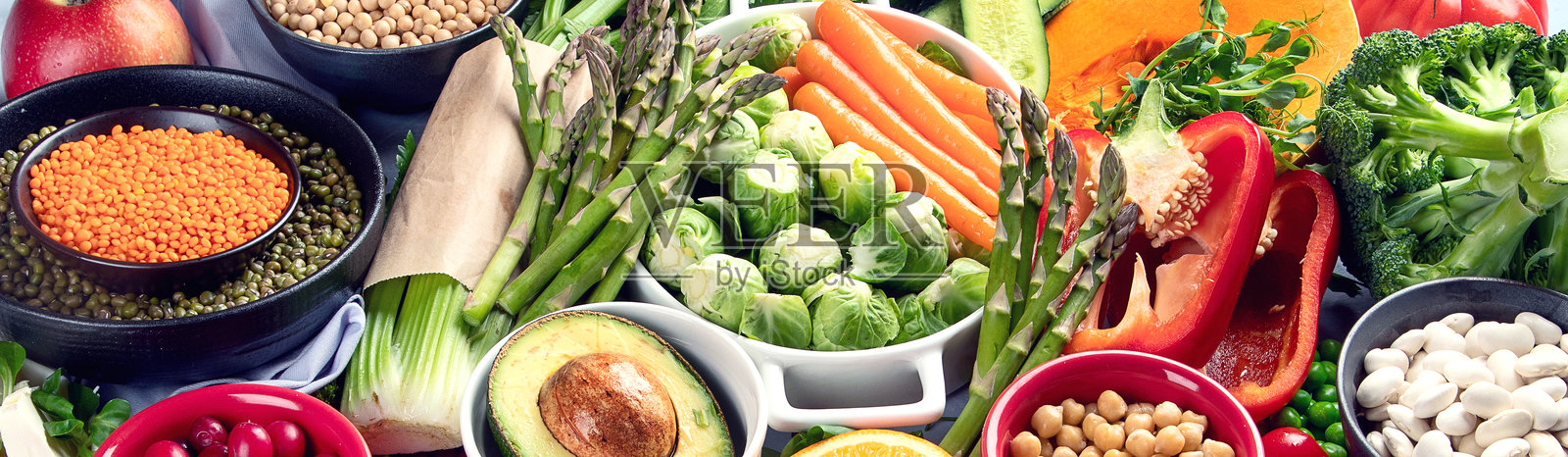 素食和素食主义食品概念。照片摄影图片