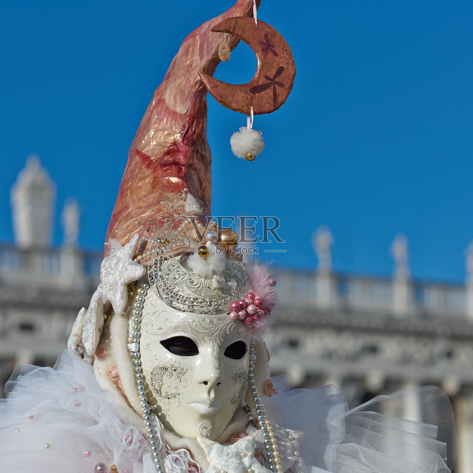 威尼斯狂欢节的威尼斯服装。照片摄影图片