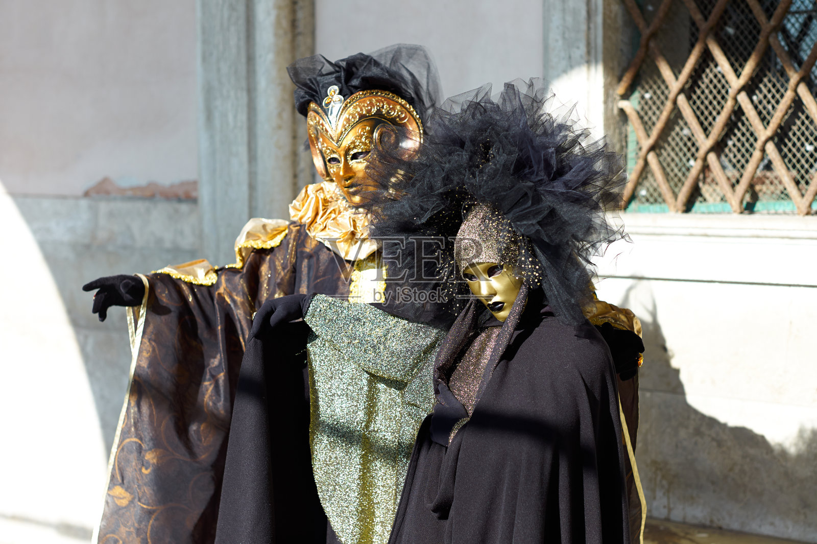威尼斯狂欢节的威尼斯服装。照片摄影图片
