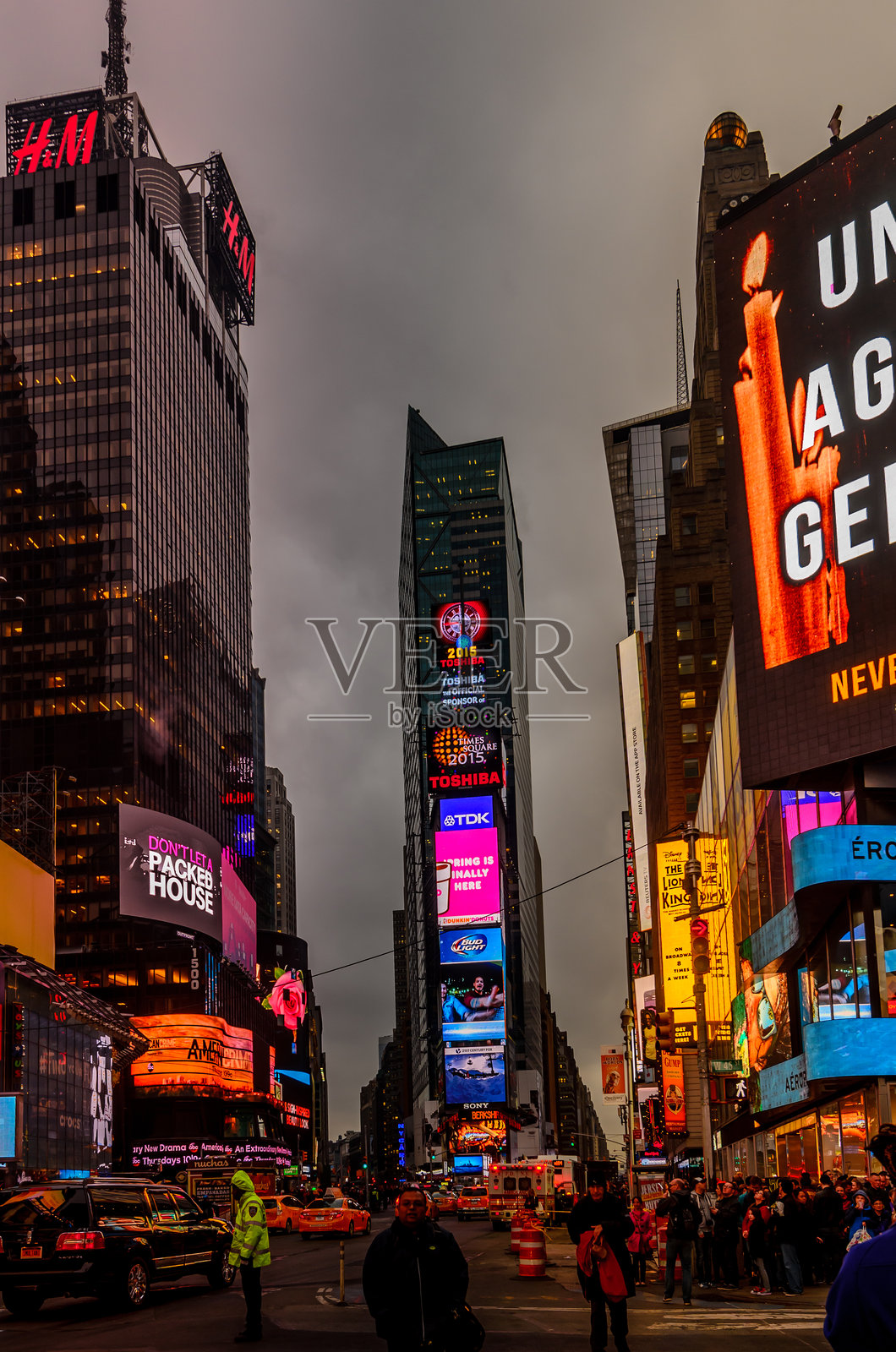 纽约曼哈顿时代广场的五彩缤纷的横幅照片摄影图片