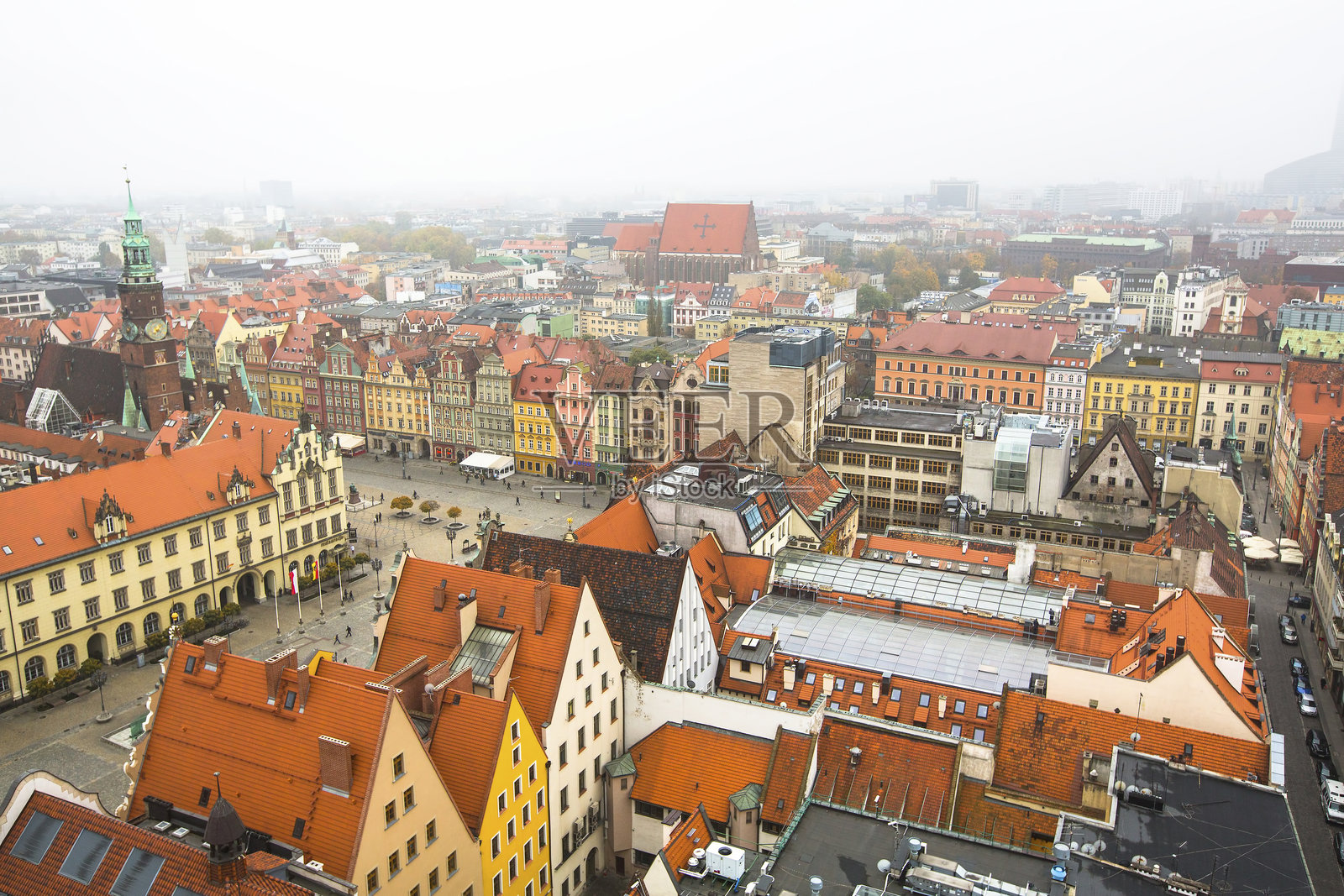 弗罗茨瓦夫老城的俯视图照片摄影图片