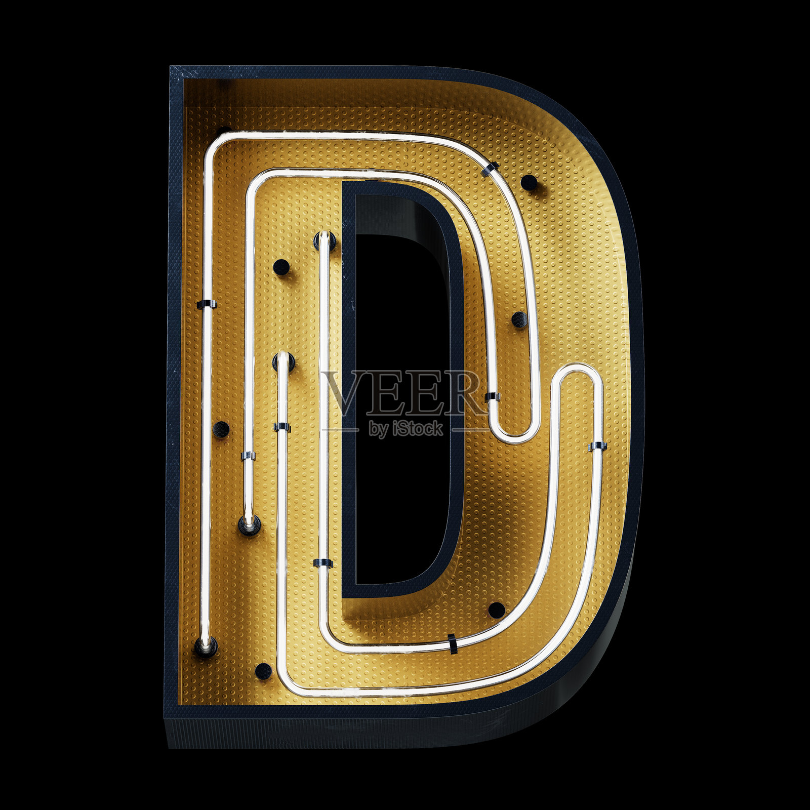 明亮的霓虹字体。金属未来主义赛博朋克概念。照片摄影图片