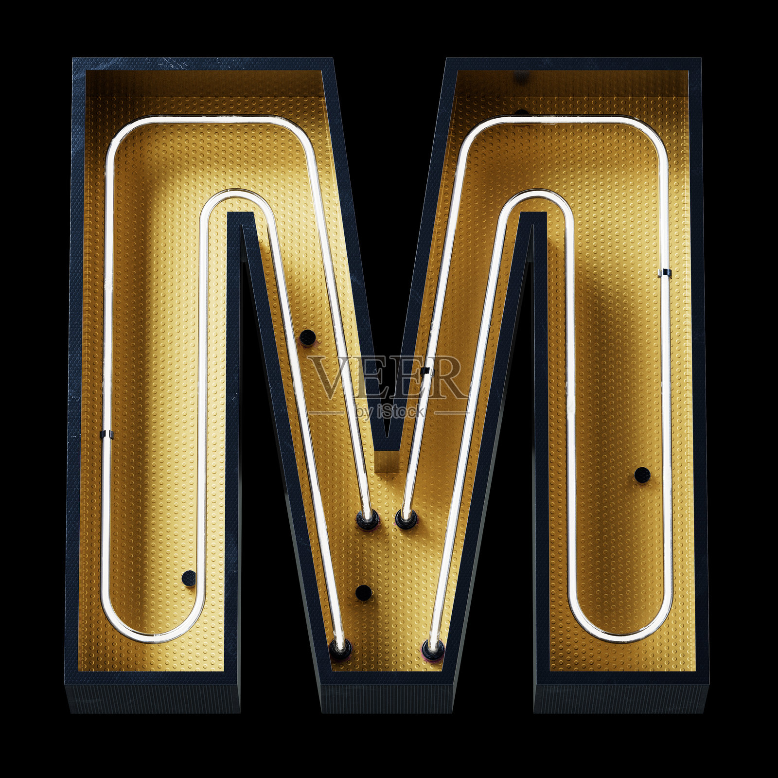 明亮的霓虹字体。金属未来主义赛博朋克概念。照片摄影图片