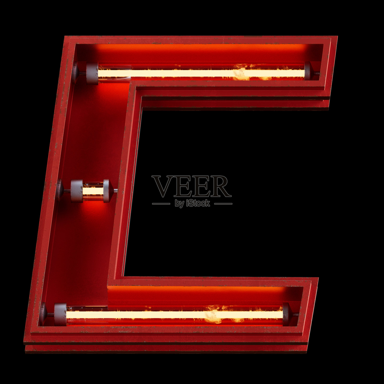 明亮的霓虹字体。金属未来主义赛博朋克概念。照片摄影图片