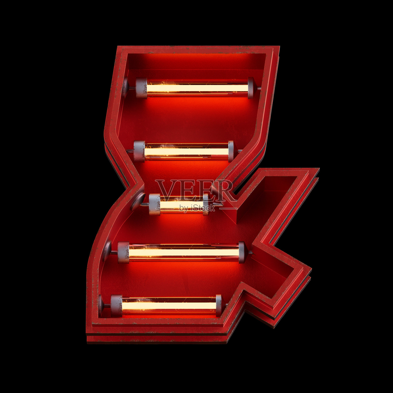 明亮的霓虹字体。金属未来主义赛博朋克概念。照片摄影图片