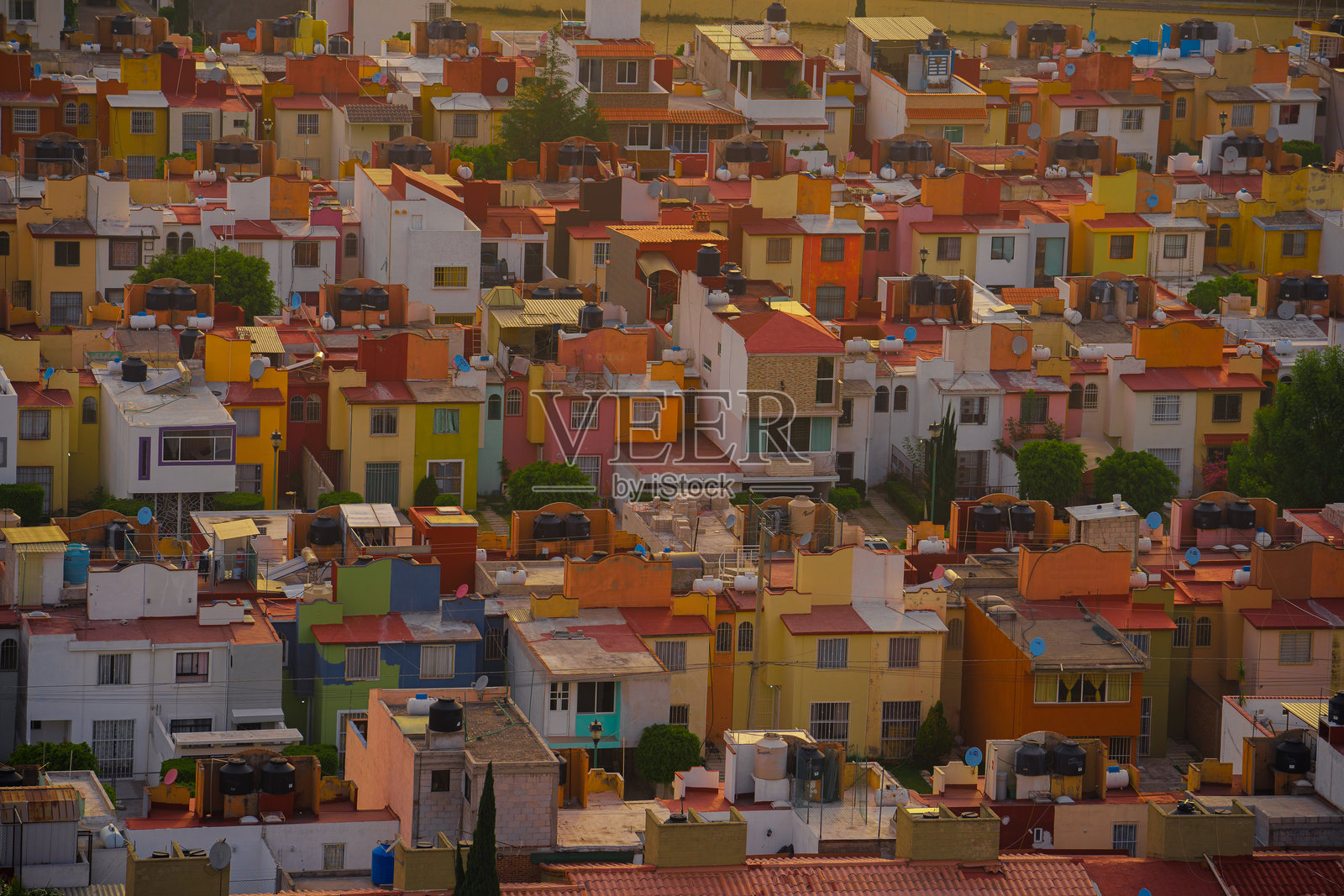 普埃布拉市的住宅区照片摄影图片