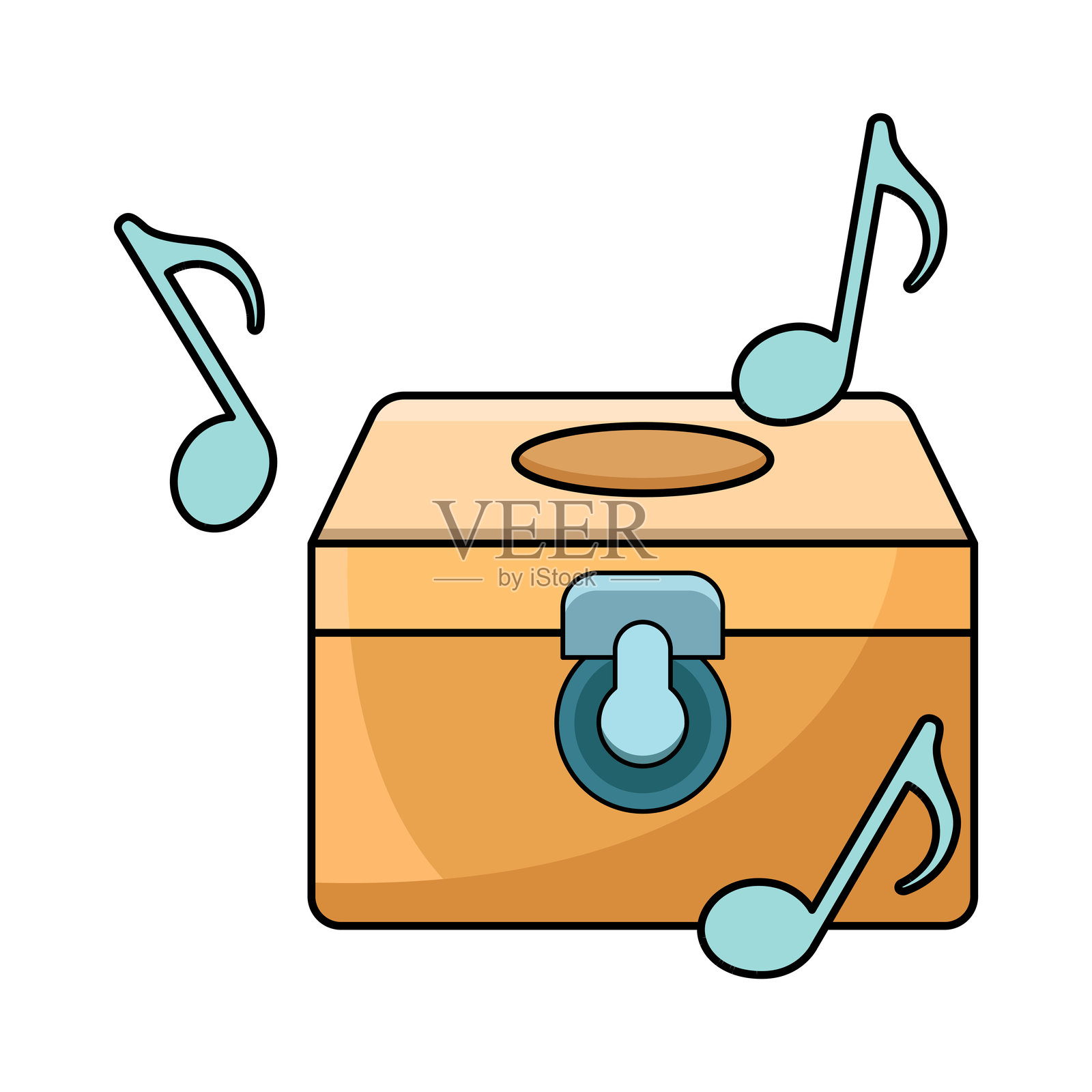 音乐盒插画图片素材