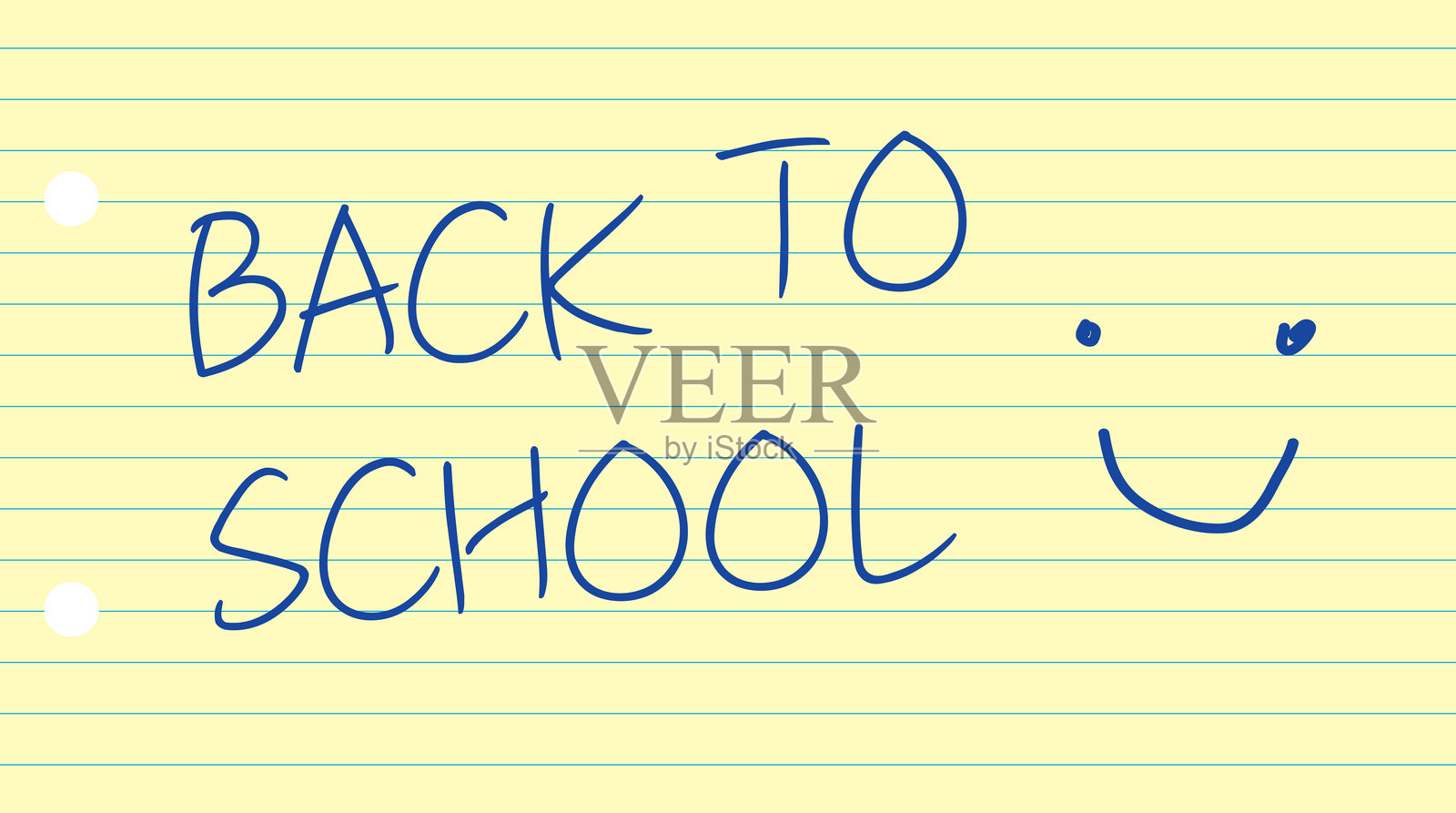 开学插图，手写的快乐笑脸表情符号插画图片素材