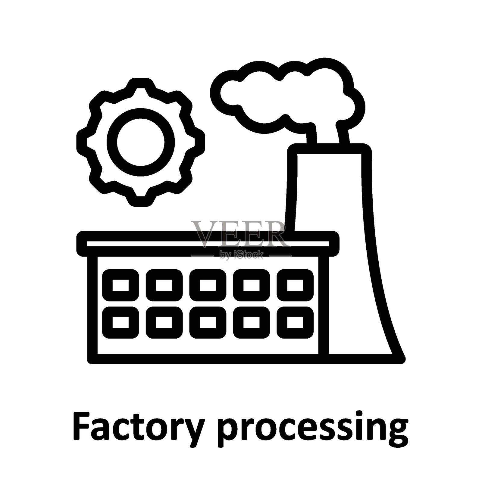 工厂加工矢量图标，易于编辑或修改插画图片素材