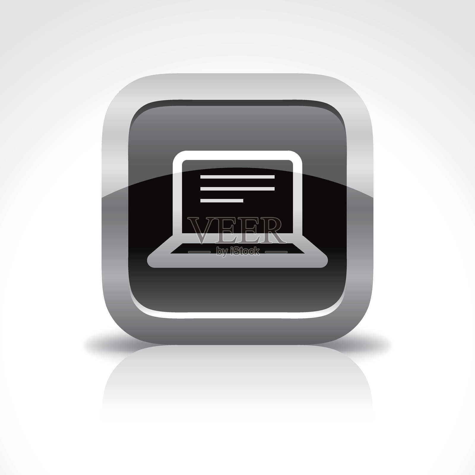 笔记本电脑和文档光滑的按钮图标插画图片素材