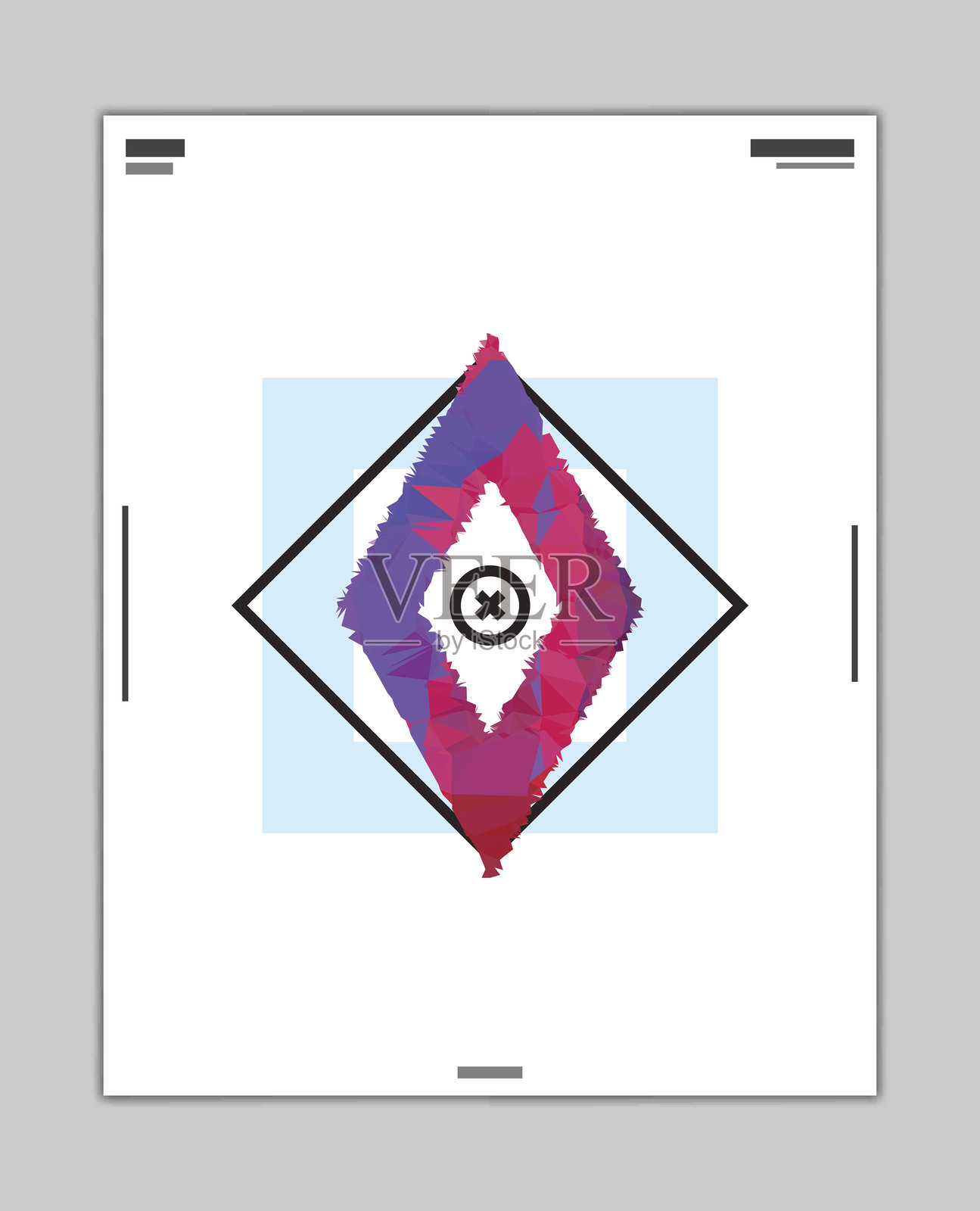 多边形钻石抽象平面设计海报布局模板插画图片素材