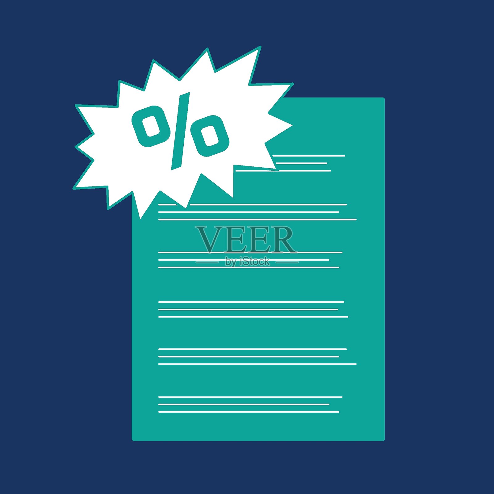 报告图标中的百分比检查设计模板素材