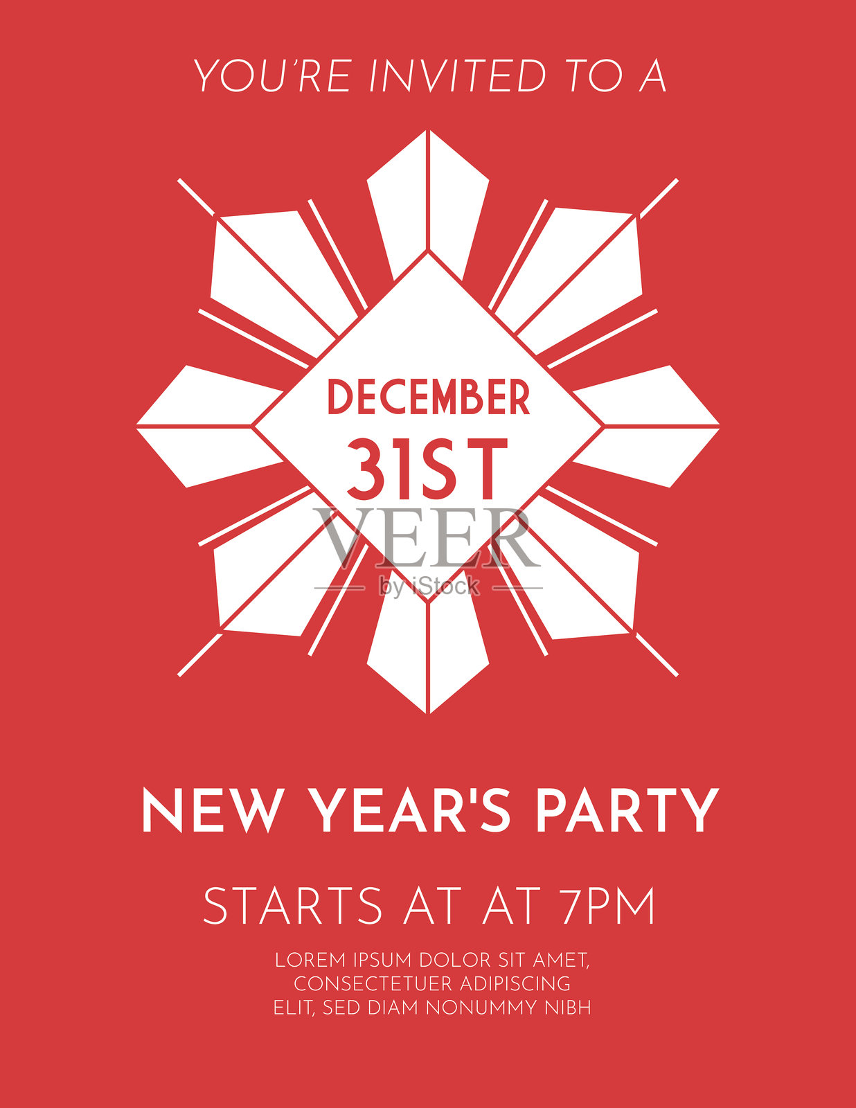 装饰艺术除夕派对邀请模板设计模板素材