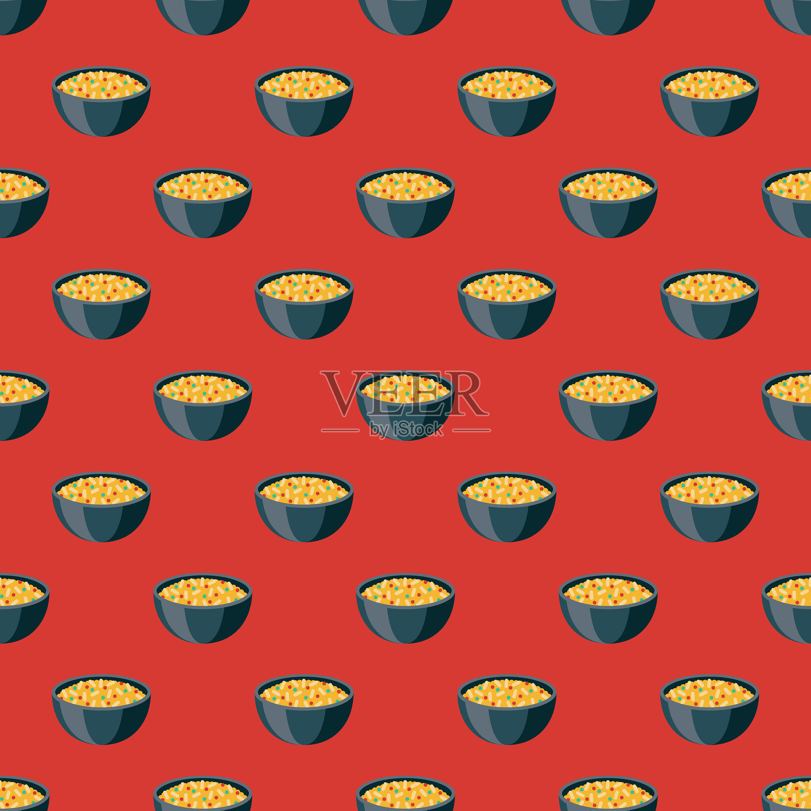 印度Biryani食物模式插画图片素材