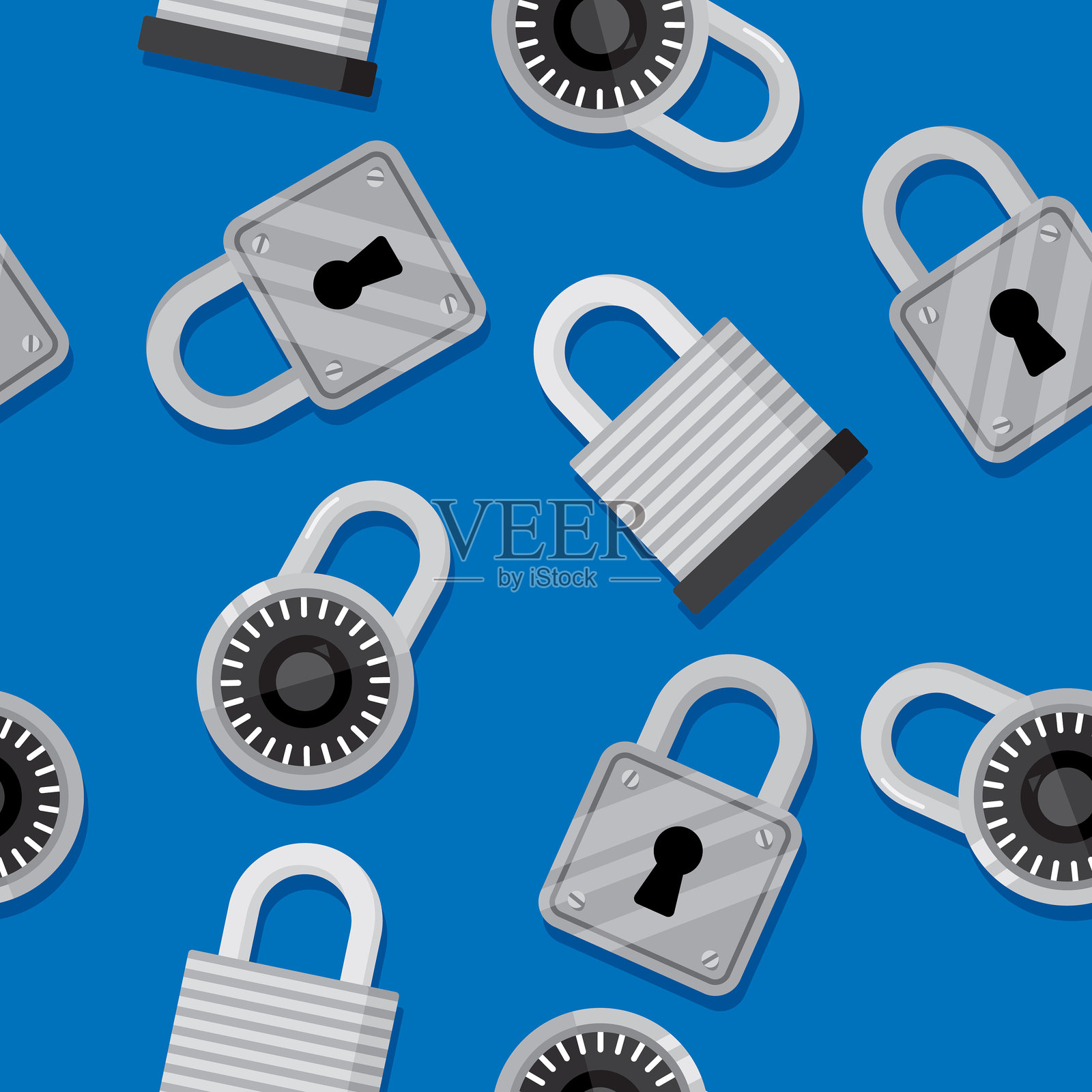 平锁模式插画图片素材