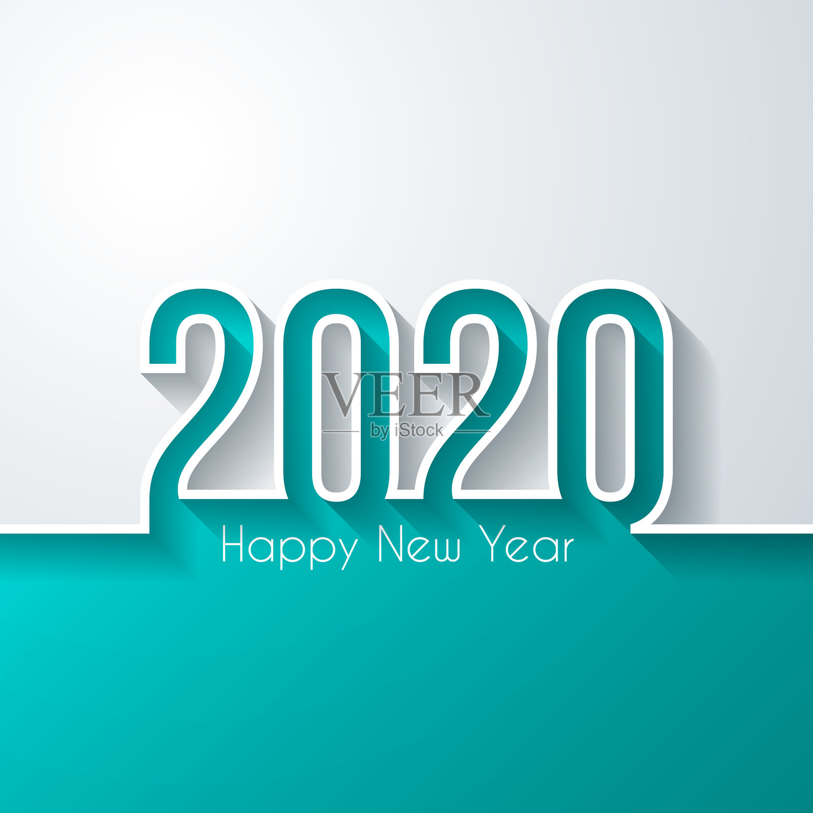 2020年新年快乐——白色背景插画图片素材