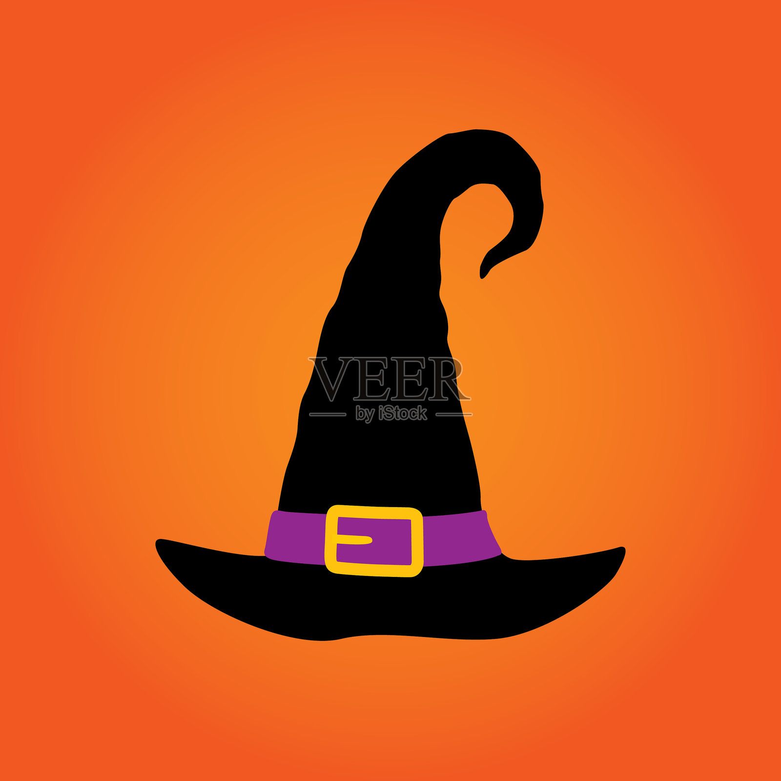 幽灵橙色Withes帽子图标插画图片素材