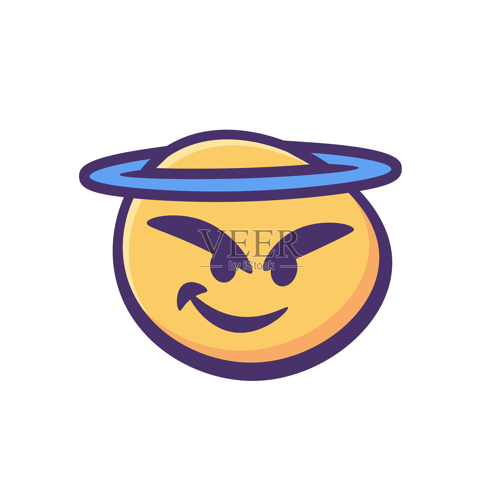 表情可爱的卡通风格暗轮廓线插画图片素材