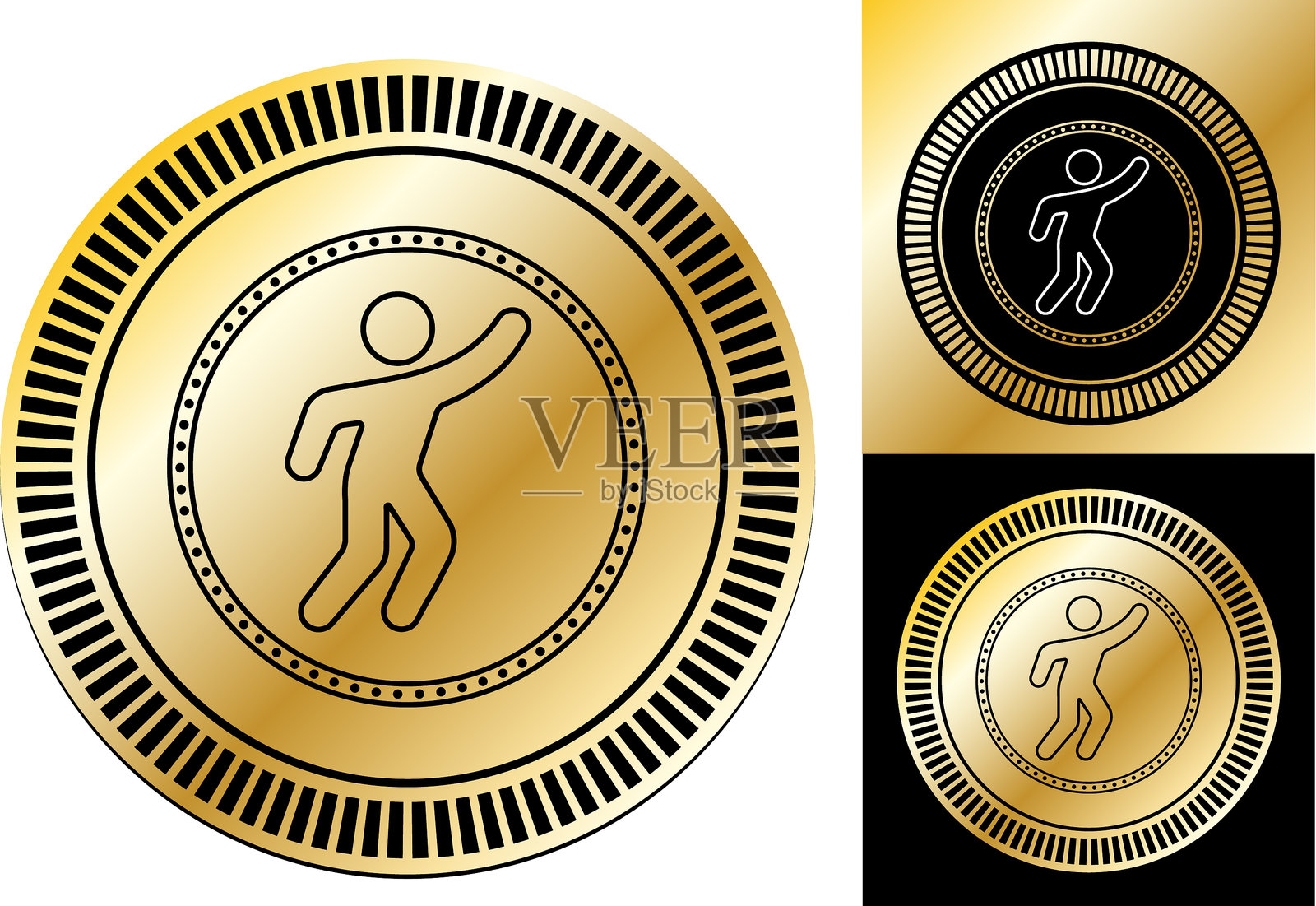 一个男人跳起来的图标插画图片素材