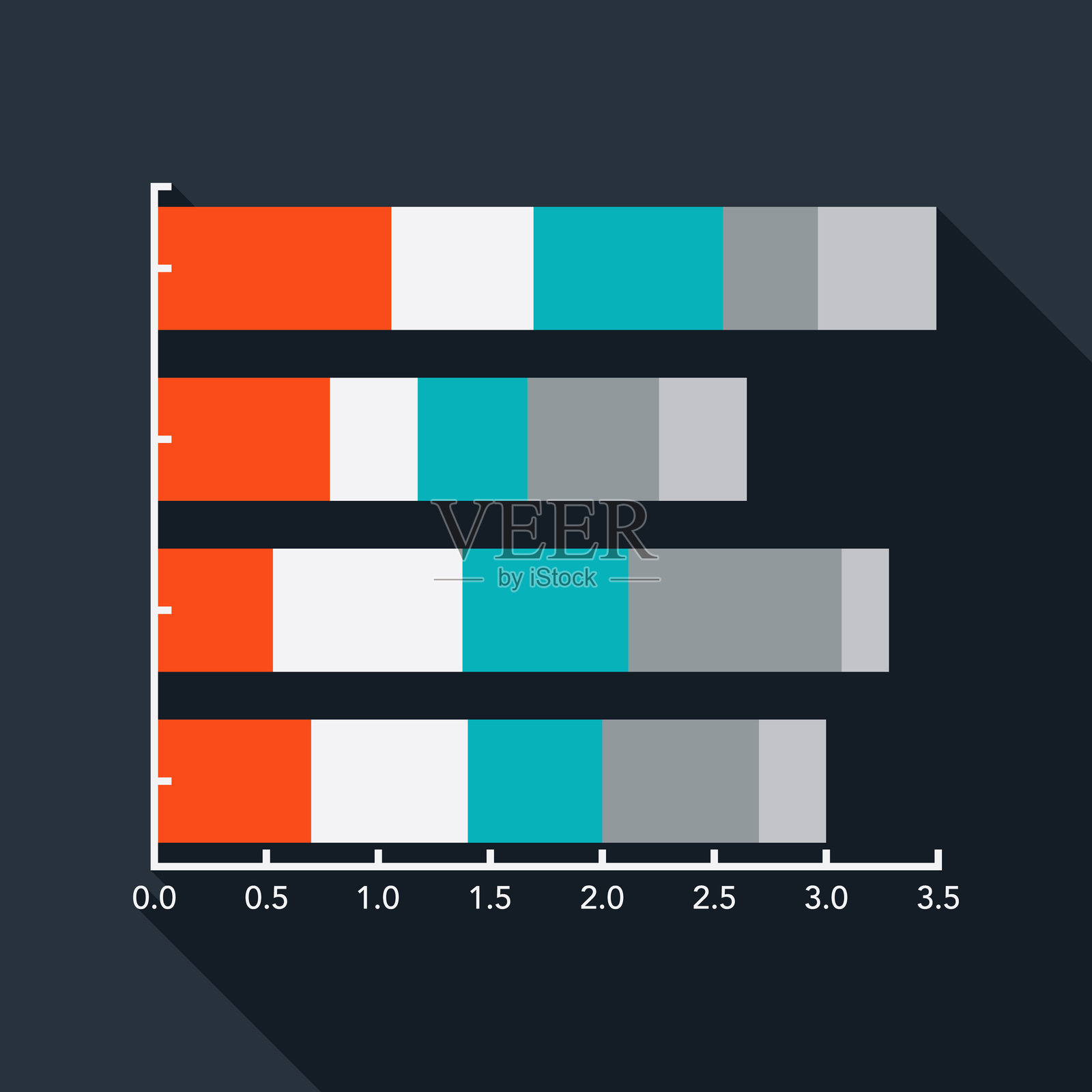 堆叠条形图图标插画图片素材