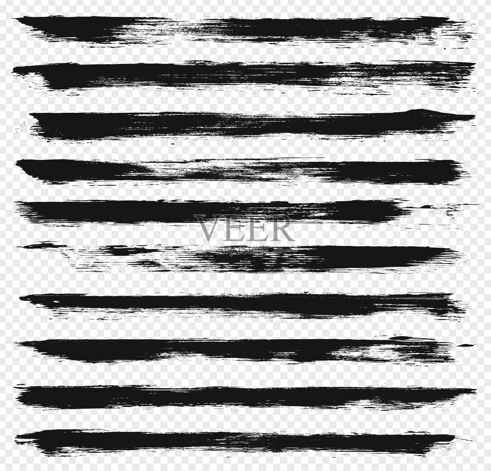 黑色垃圾笔刷集设计元素图片