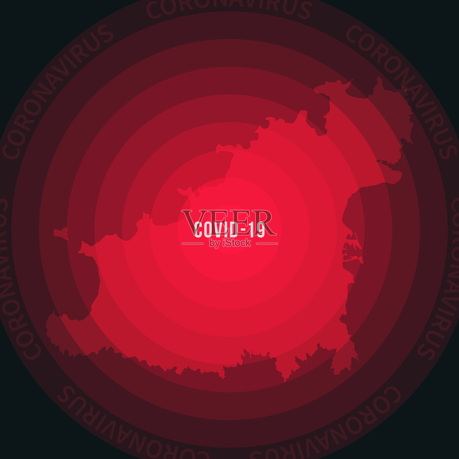 2019冠状病毒病蔓延格恩西地图。冠状病毒爆发插画图片素材