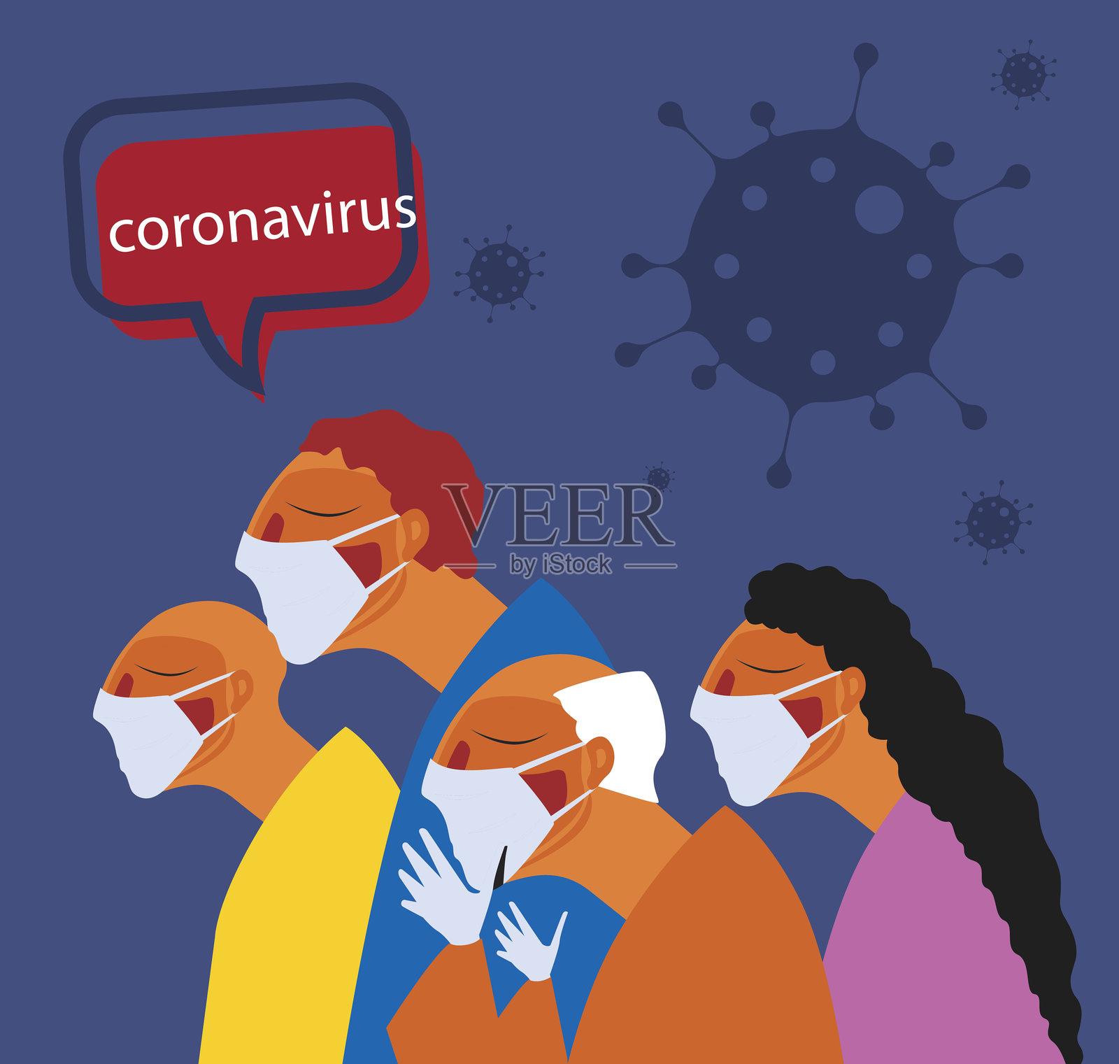 冠状病毒概念说明插画图片素材