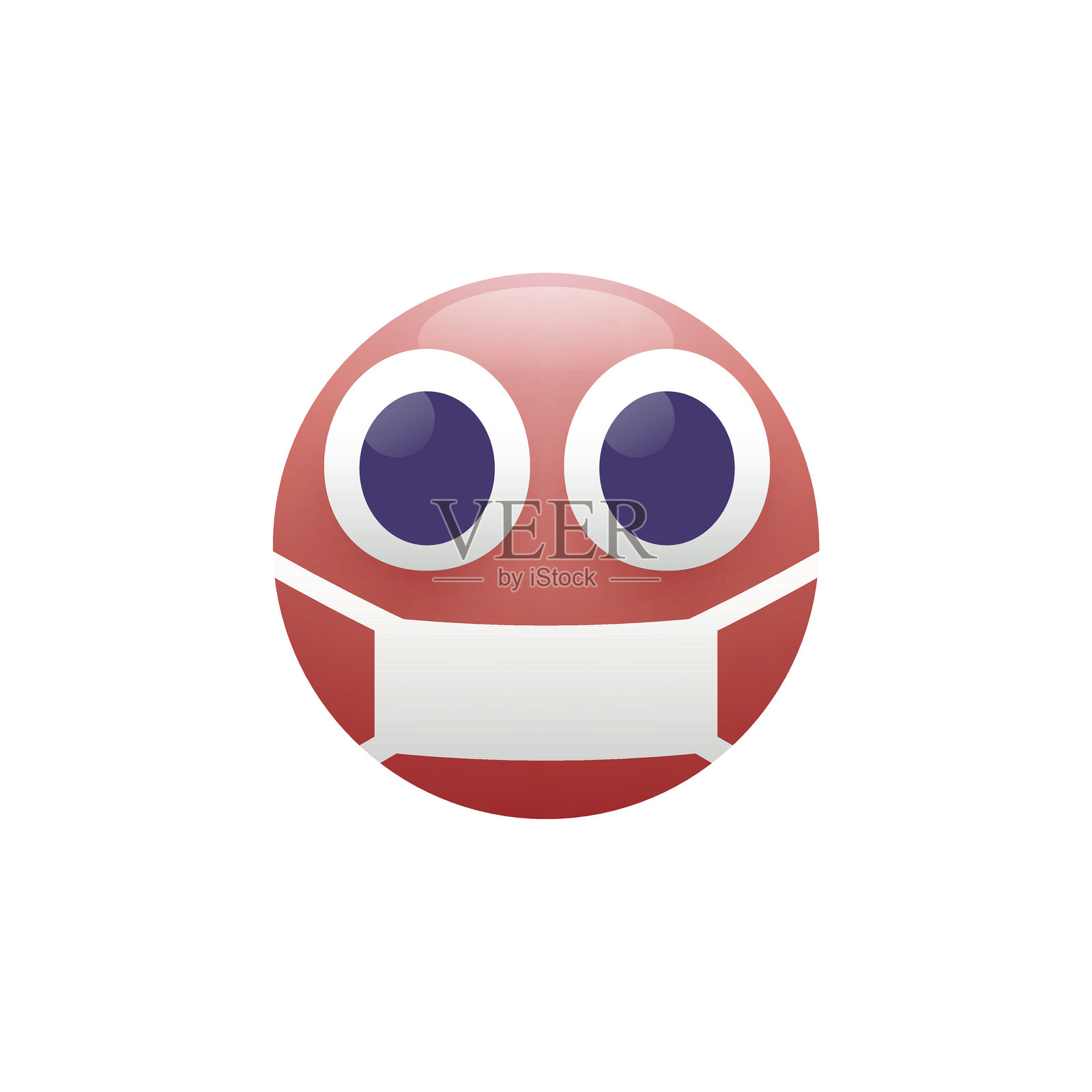 带保护面罩的表情插画图片素材