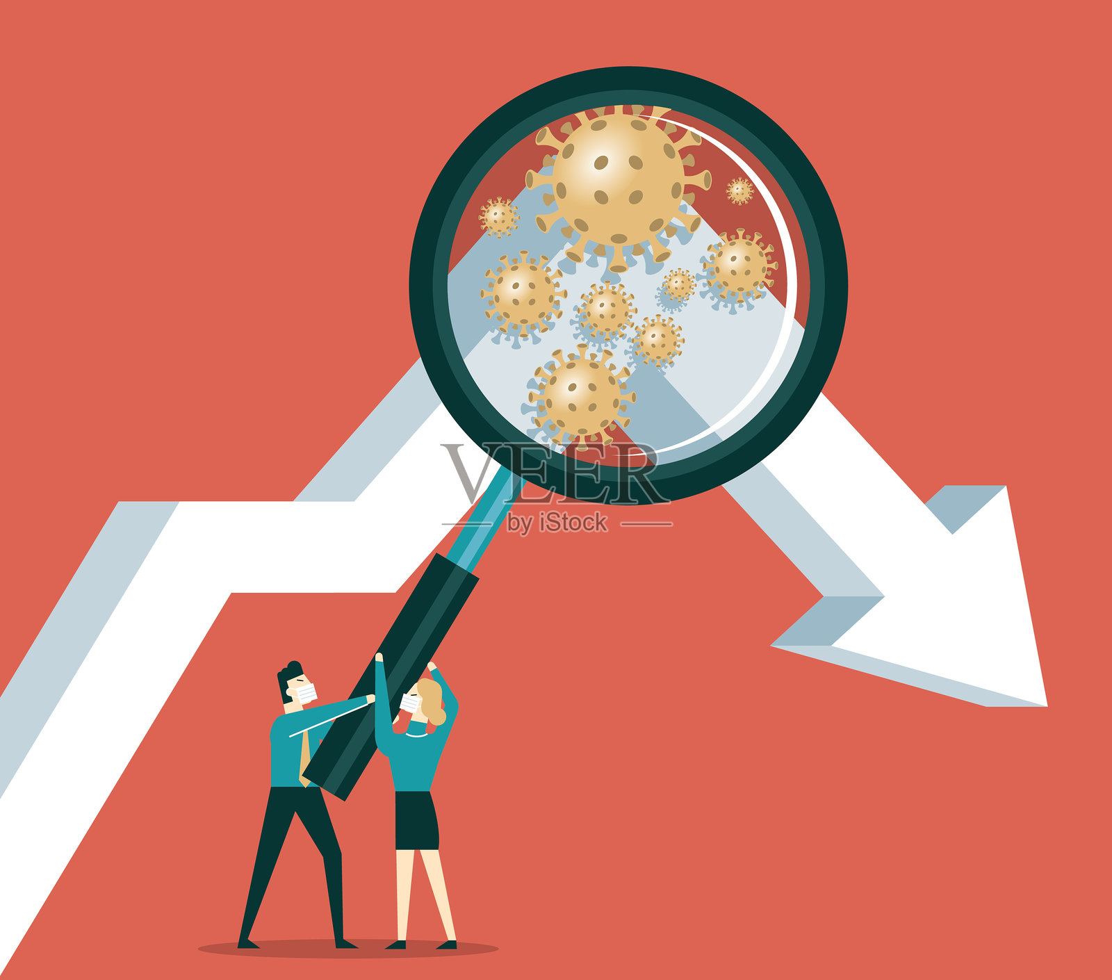 全球肺炎病毒插画图片素材