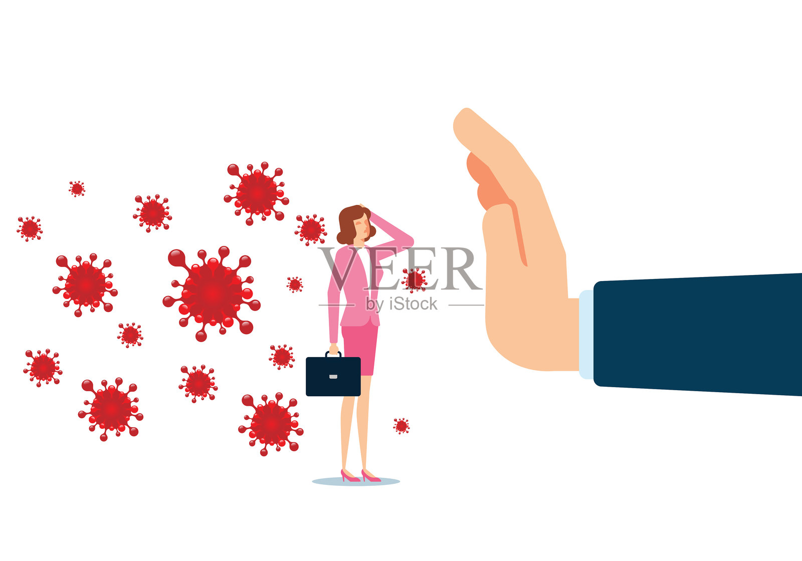 阻止病毒插画图片素材