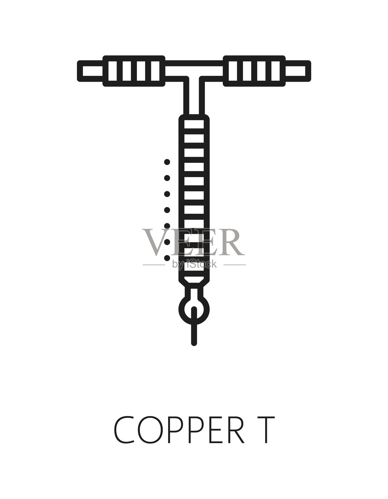 铜T避孕法线条图标或符号插画图片素材
