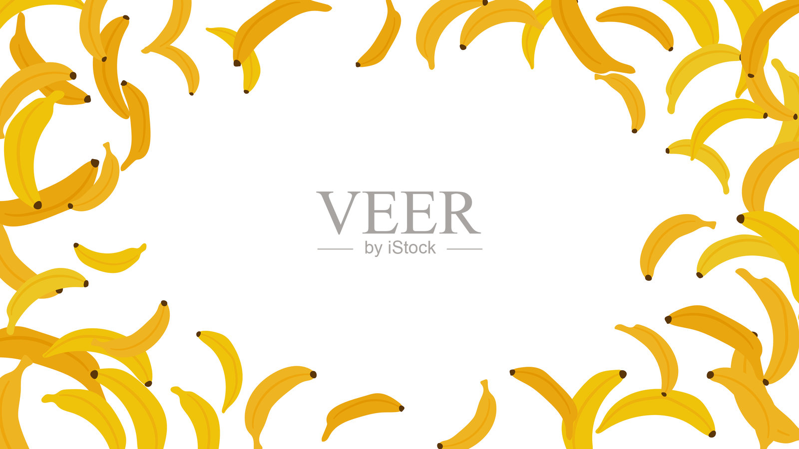 飞翔的香蕉框架背景横幅矢量插图插画图片素材